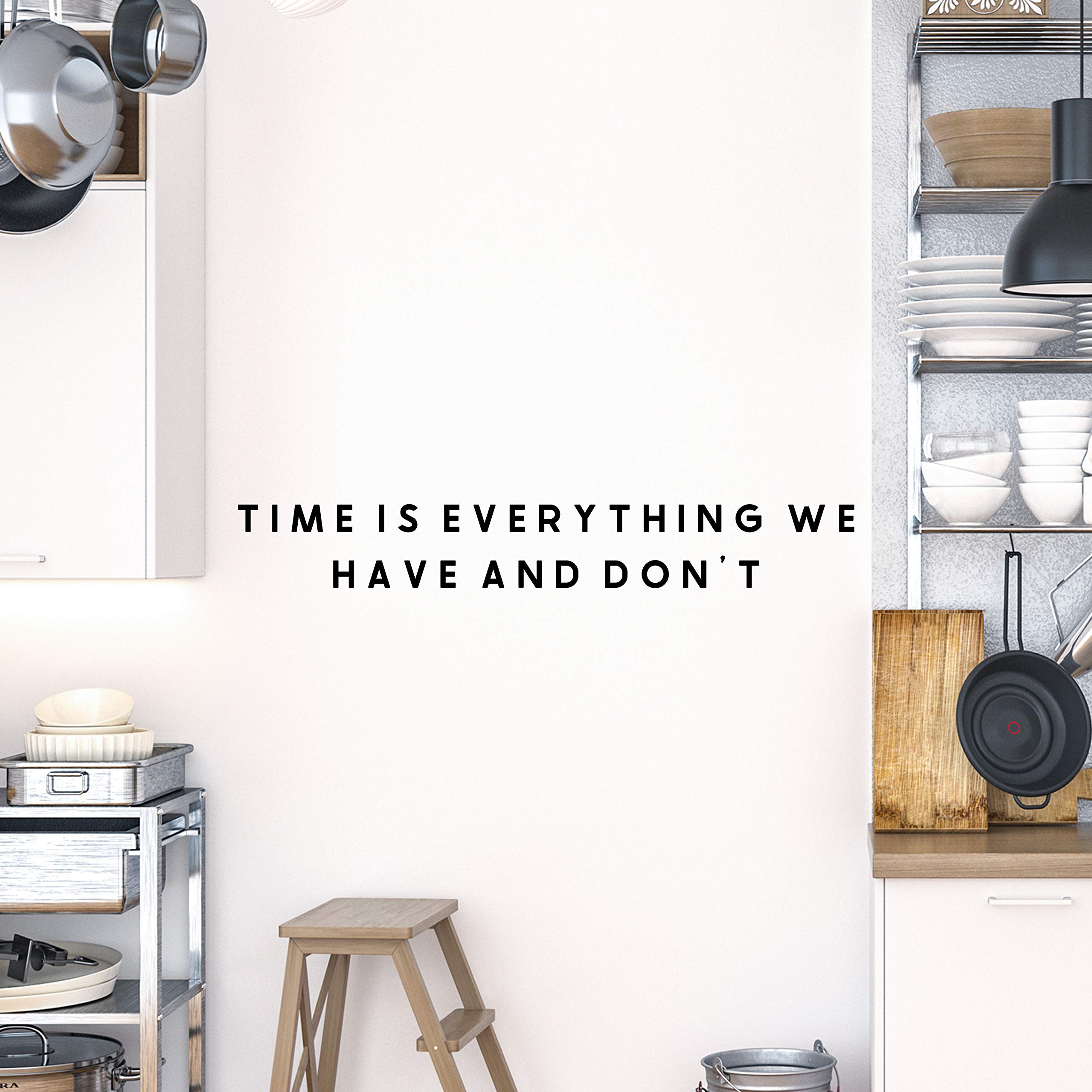 My Vinyl Story - Large 'Time is Everything We Have and Don't' Inspirational Wall Decal - Motivational Office & Classroom Decor - Vinyl Wall Art Sticker for Gym, Home & Workspace - Positive Quote Decoration