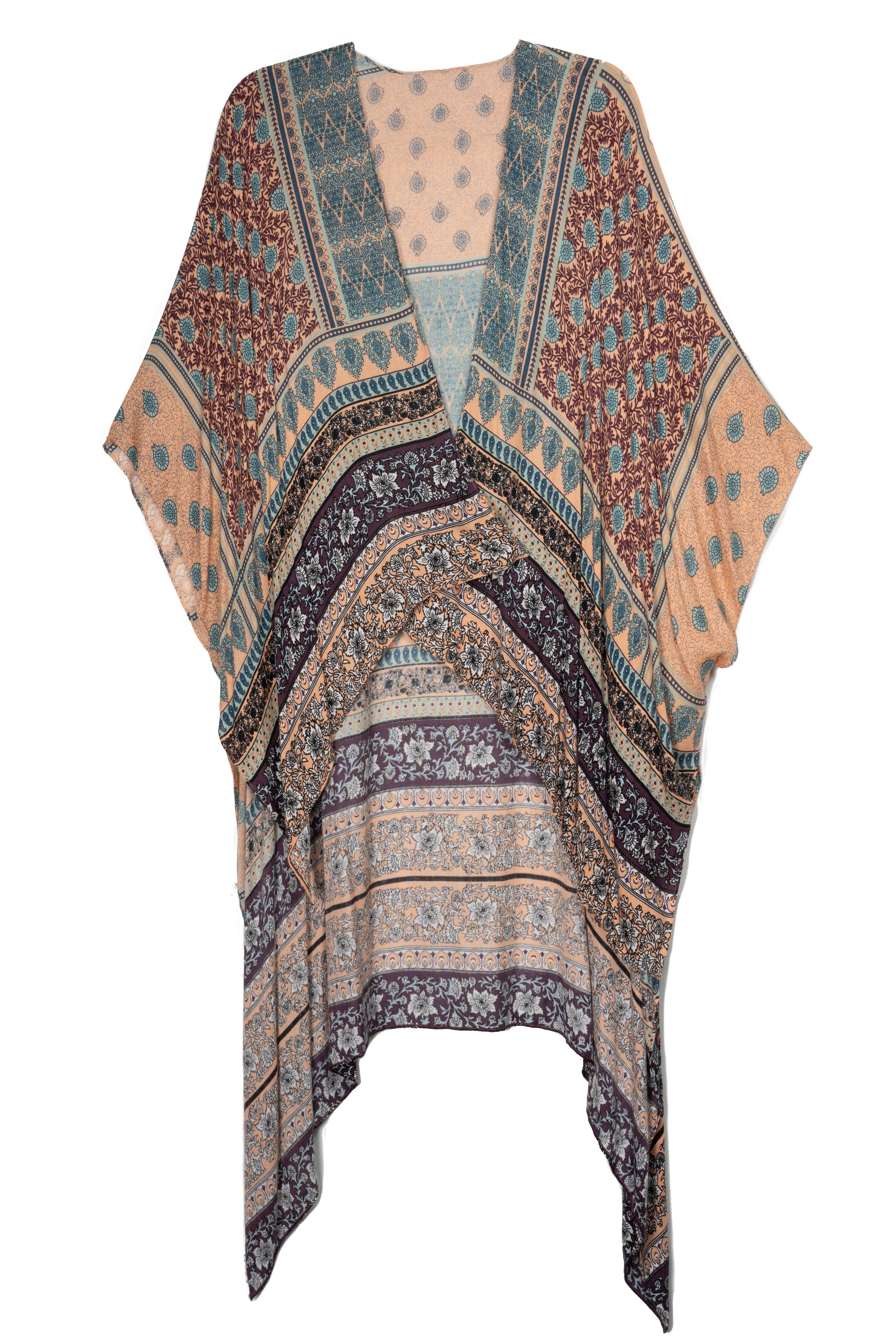 Stylish Tropical Print Kimono Cover Up - Lightweight Beachwear for Women - Perfect for Poolside, Vacation & Summer Outfits