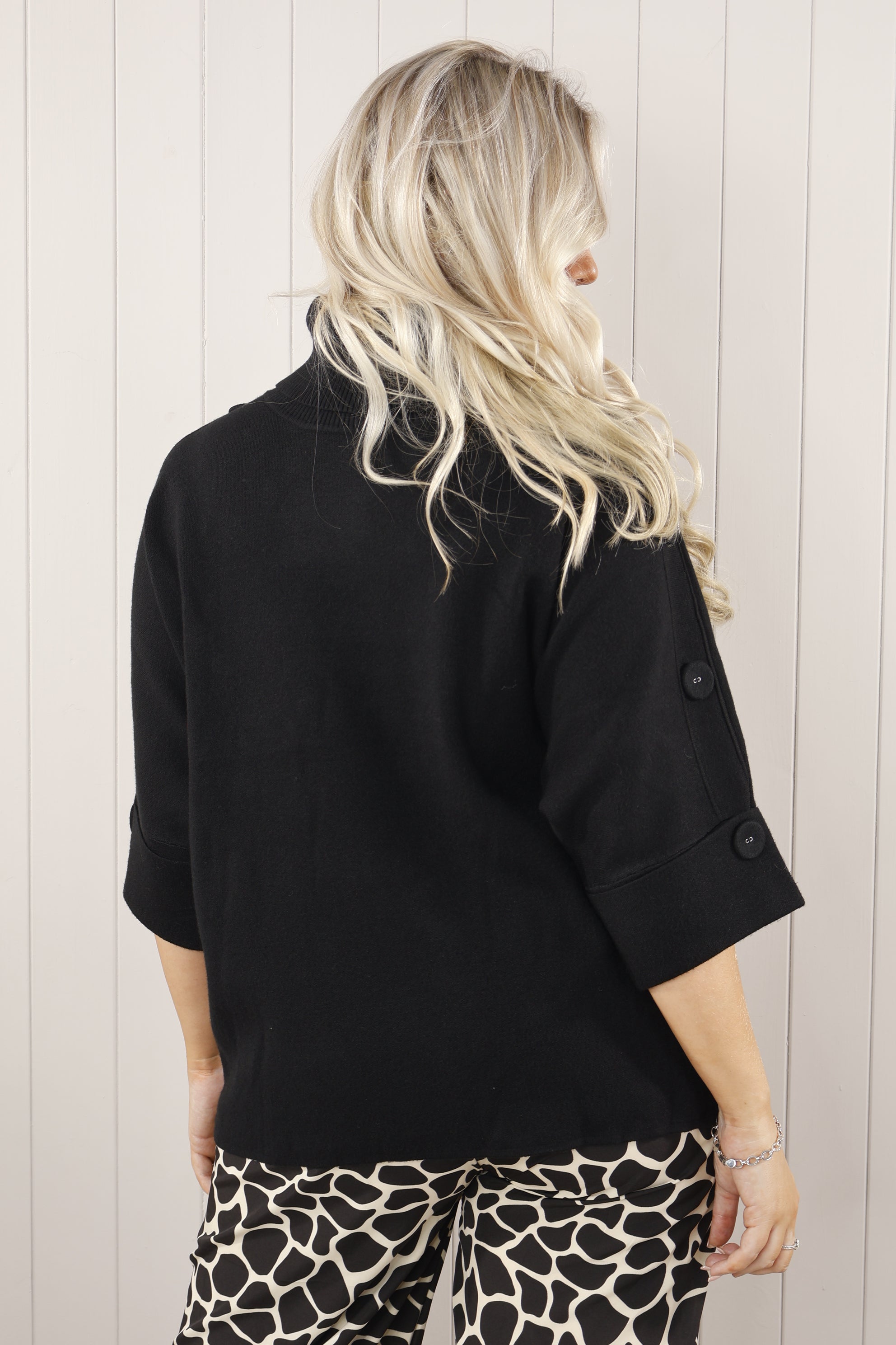 Sunlee Women's Stylish Button-Up Jumper Dress in Black - Perfect for Office Wear, Casual Outings & Special Occasions