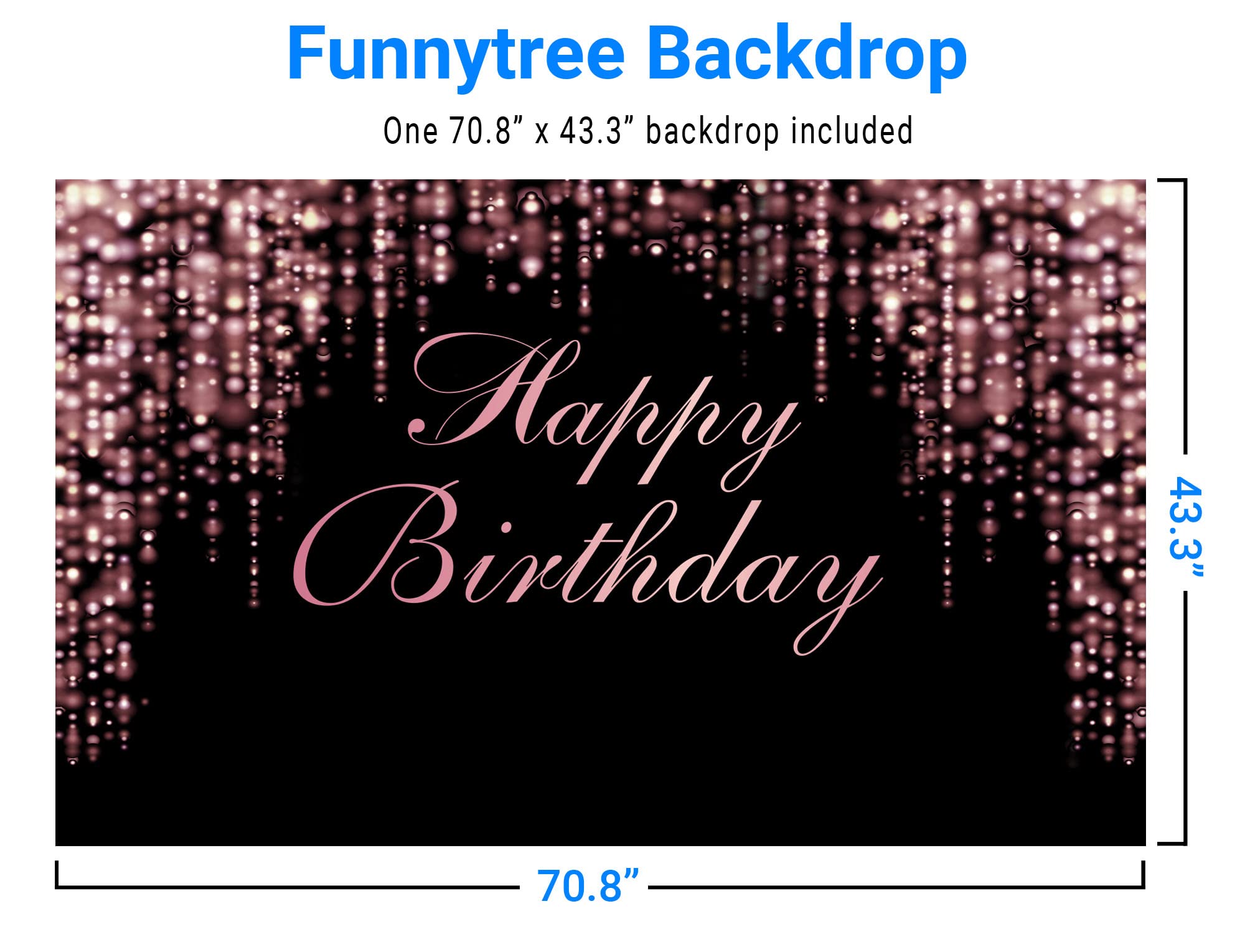 Rose Gold Glitter Sequin Birthday Backdrop - Pink Sparkle Bokeh Photography Background for Girls Party, Baby Shower, Cake Table & Photo Booth Decorations | Perfect for Birthday Celebrations, Baby Showers & Special Events