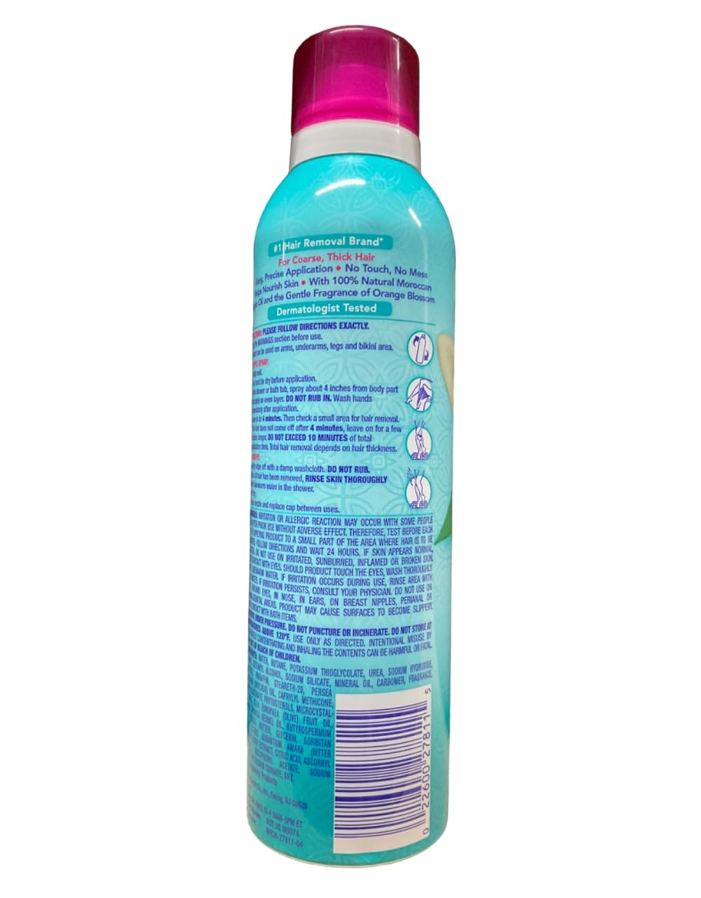 Nair Moroccan Argan Oil Hair Removal Spray, 7.5 oz (Pack of 9) - Smooth Skin for Legs, Arms & Bikini Area | At-Home Hair Removal Solution