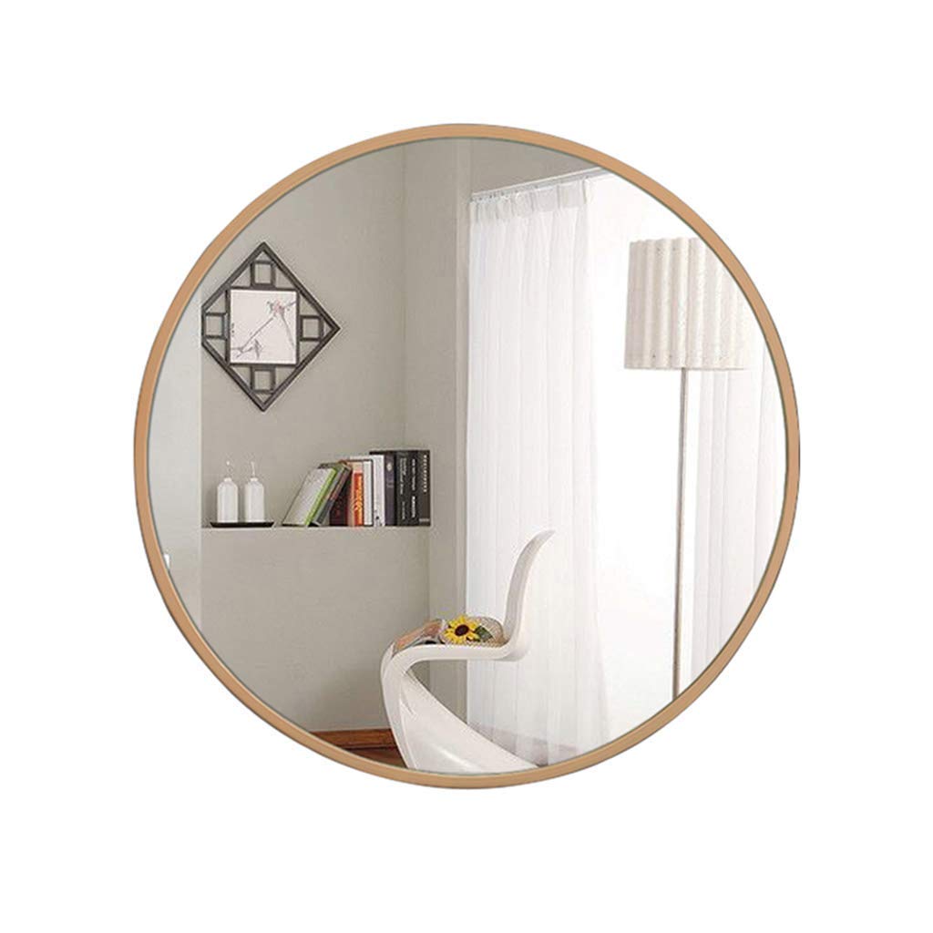 Round Vanity Mirror for Bathroom - 50cm/60cm/70cm Wall-Mounted Makeup Mirror with Aluminum Frame, HD & Eco-Friendly - Perfect for Makeup, Shaving & Home Decor (Nordic Style)