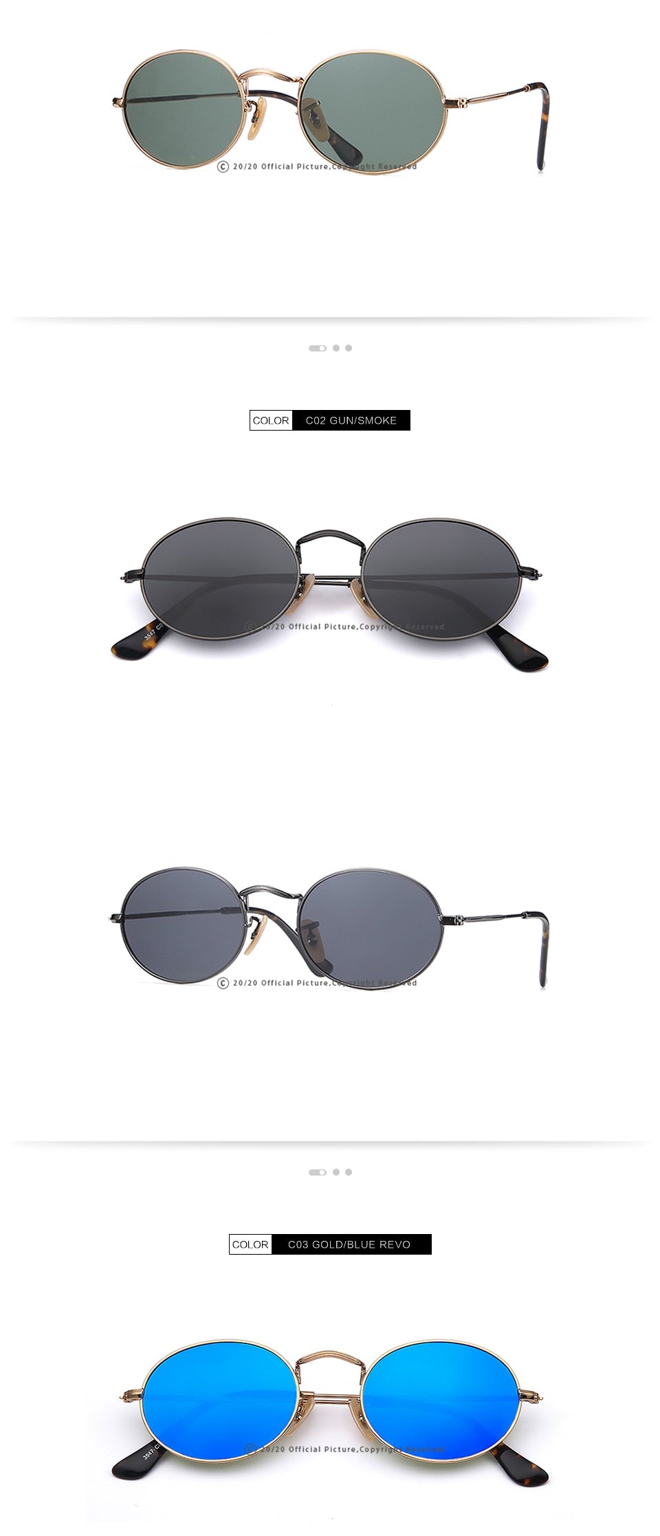 20/20 Polarized Oval Driving Sunglasses for Men & Women - UV Protection, Anti-Glare, Lightweight Comfort - Perfect for Road Trips, Commuting & Outdoor Activities (Model C030)