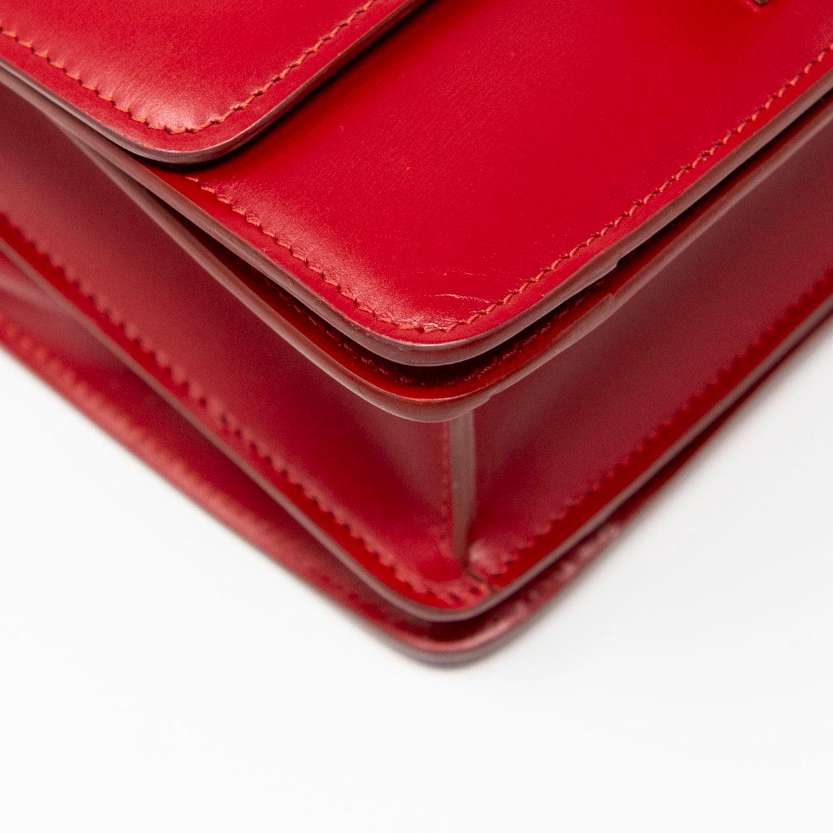 Celine Red Small Box Bag - Genuine Leather Crossbody Purse for Women | Perfect for Date Night, Parties & Everyday Use