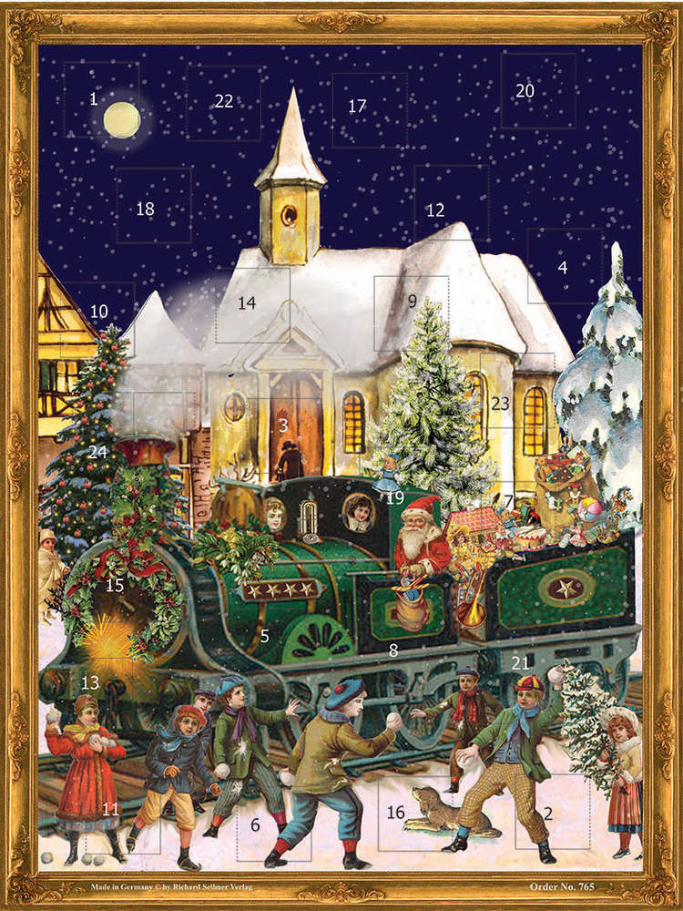 Large Traditional German Advent Calendars - Old World Victorian Style Christmas Countdown Calendar for Kids & Adults | Perfect for Holiday Decor, Gift Giving & Family Traditions