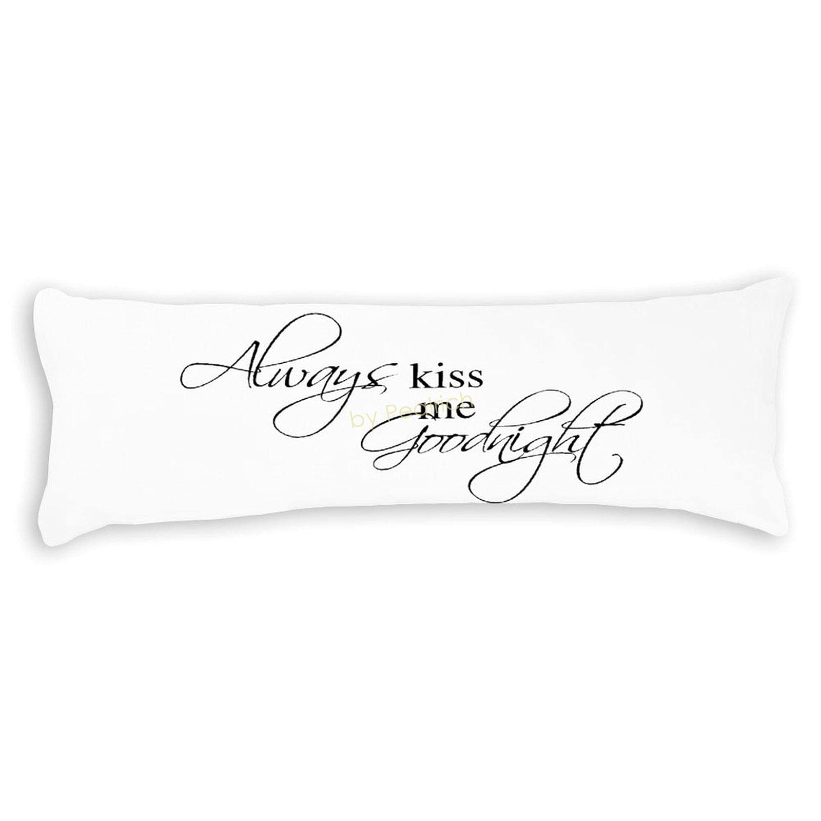 Always Kiss Me Goodnight Ultra Soft Body Pillowcase - 20x54 Inch Teal Marble Zippered Cover for Bed & Couch | Perfect for Sleeping, Lounging & Home Decor