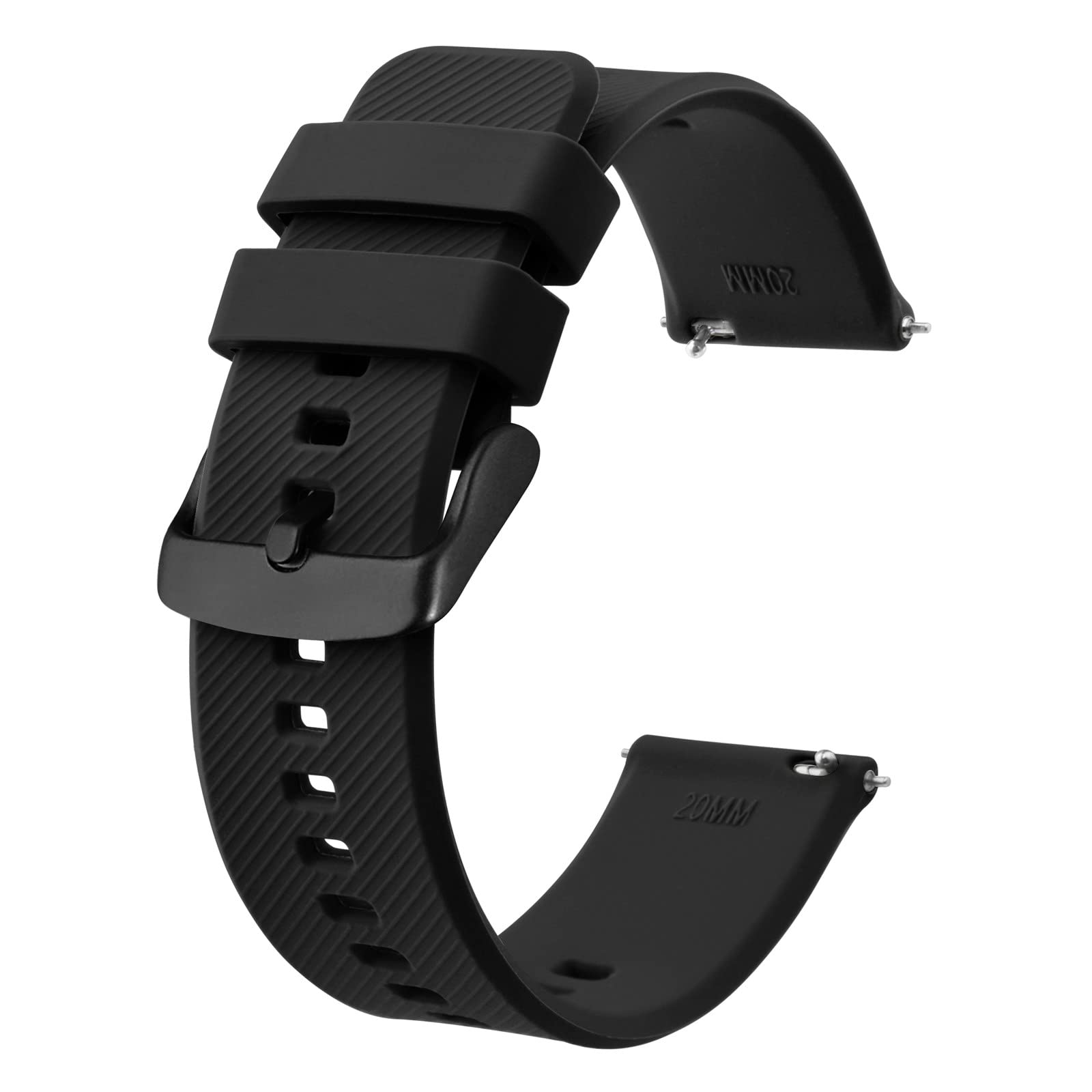 BISONSTRAP Quick Release Silicone Watch Strap 18mm 19mm 20mm 21mm 22mm - Durable Waterproof Watch Bands for Men & Women, Perfect for Sports, Swimming & Everyday Wear