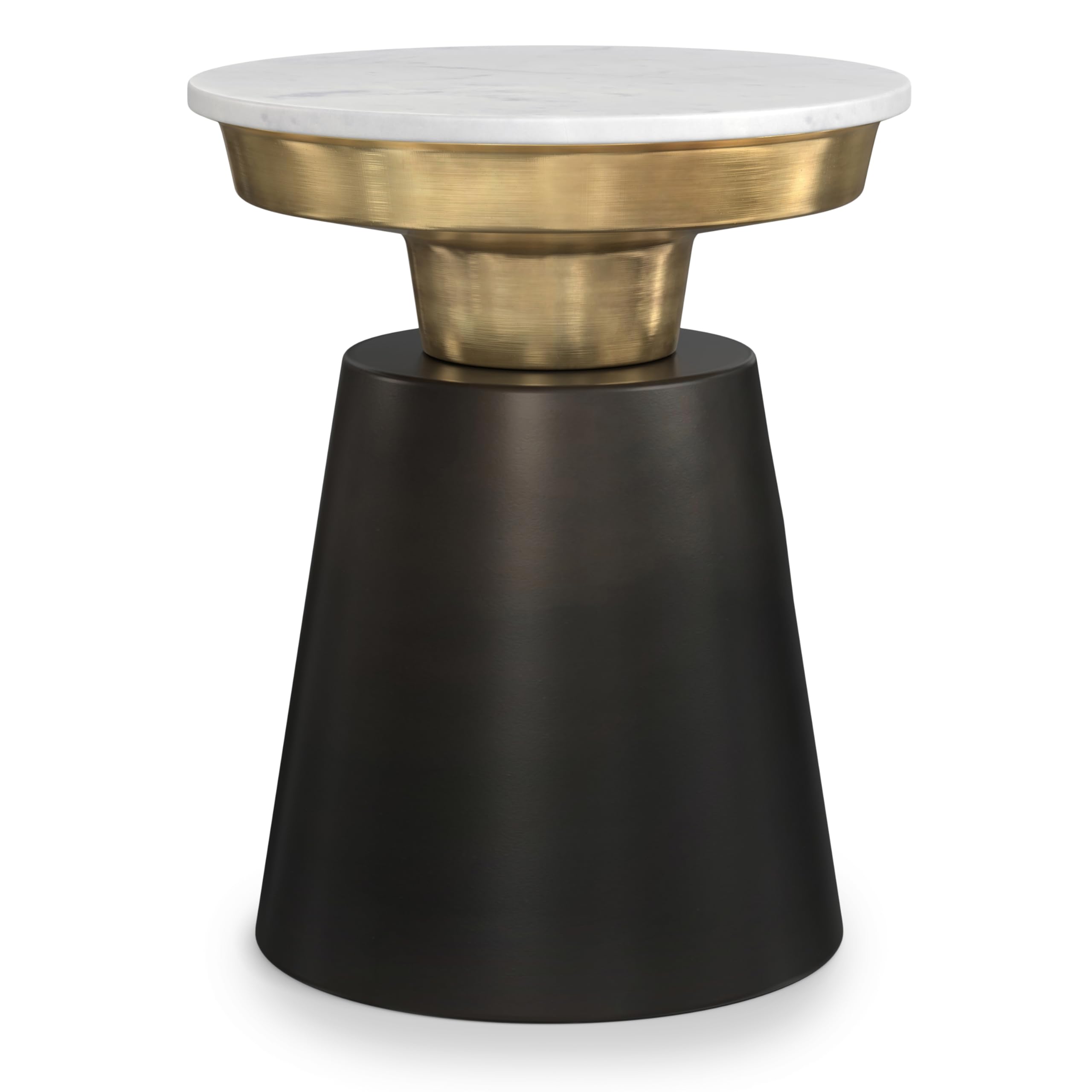 SIMPLIHOME Jaxine Contemporary 16-inch Wide Metal Side Table - Black & Gold Finish - Fully Assembled - Perfect for Living Room, Bedroom & Office Decor - Modern End Table for Sofa, Armchair or Nightstand Use