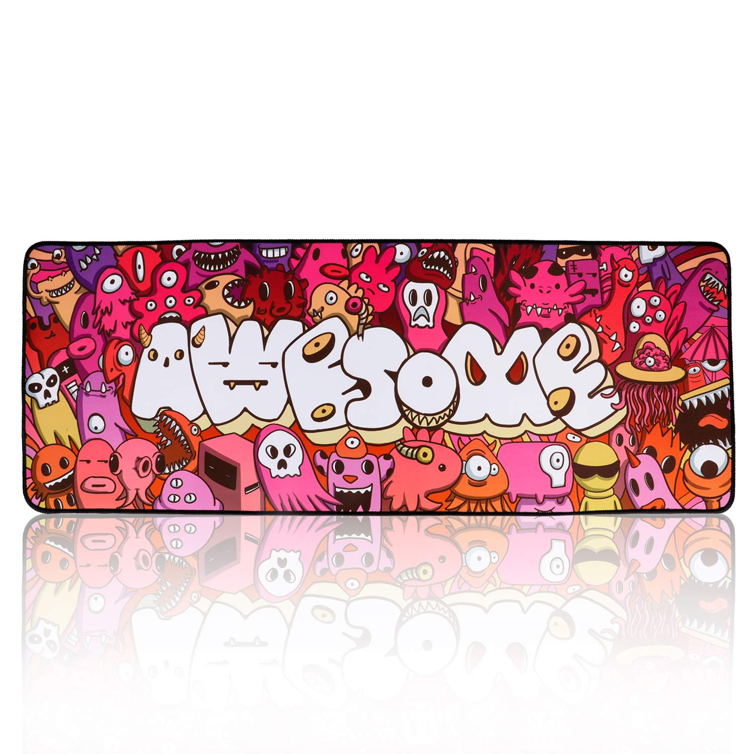 Large Extended Gaming Mouse Pad - 31.5x11.8 Inch Non-Slip Mouse Mat with Cool Graffiti Anime Design for PC, Laptop & Computer - Perfect for Gamers, Office Work & Home Use