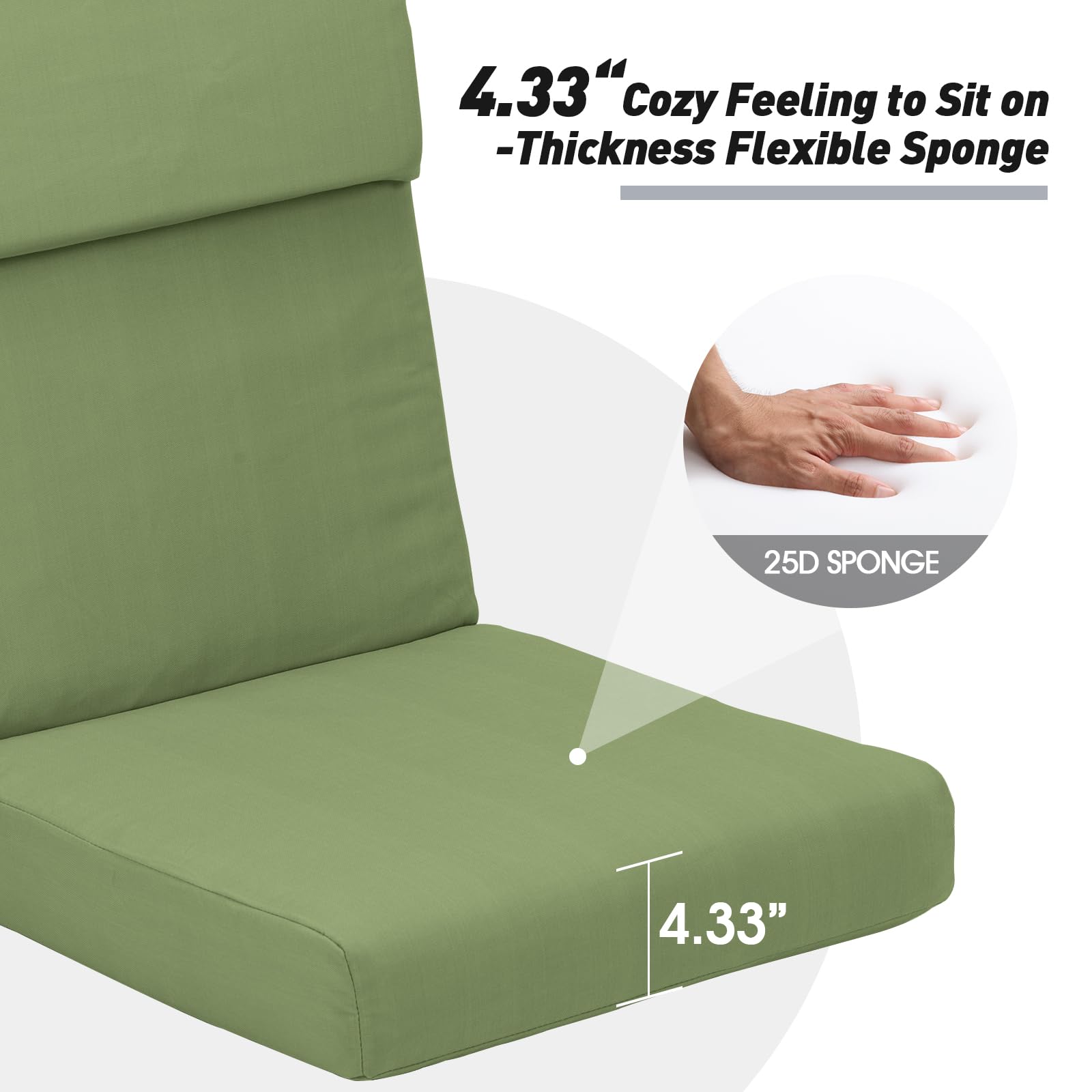 BPS Outdoor Chair Cushion Set of 4 - 45.3