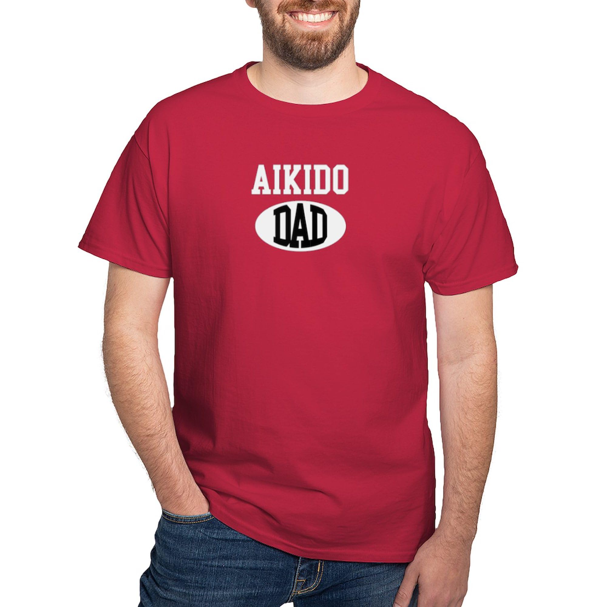 Aikido Dad Dark T-Shirt for Men - 100% Cotton Classic Graphic Tee | Perfect for Martial Arts Training, Casual Wear & Gifts