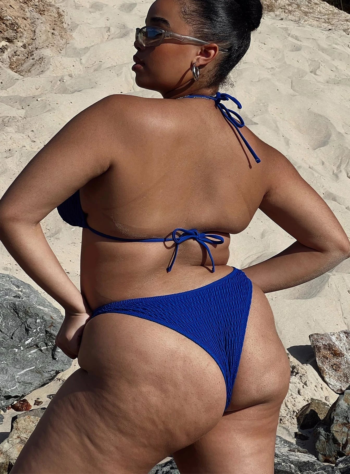 Blanca Bikini Bottoms - Blue Curve High Waisted Swimwear for Women | Perfect for Beach Vacations, Pool Parties & Summer Getaways