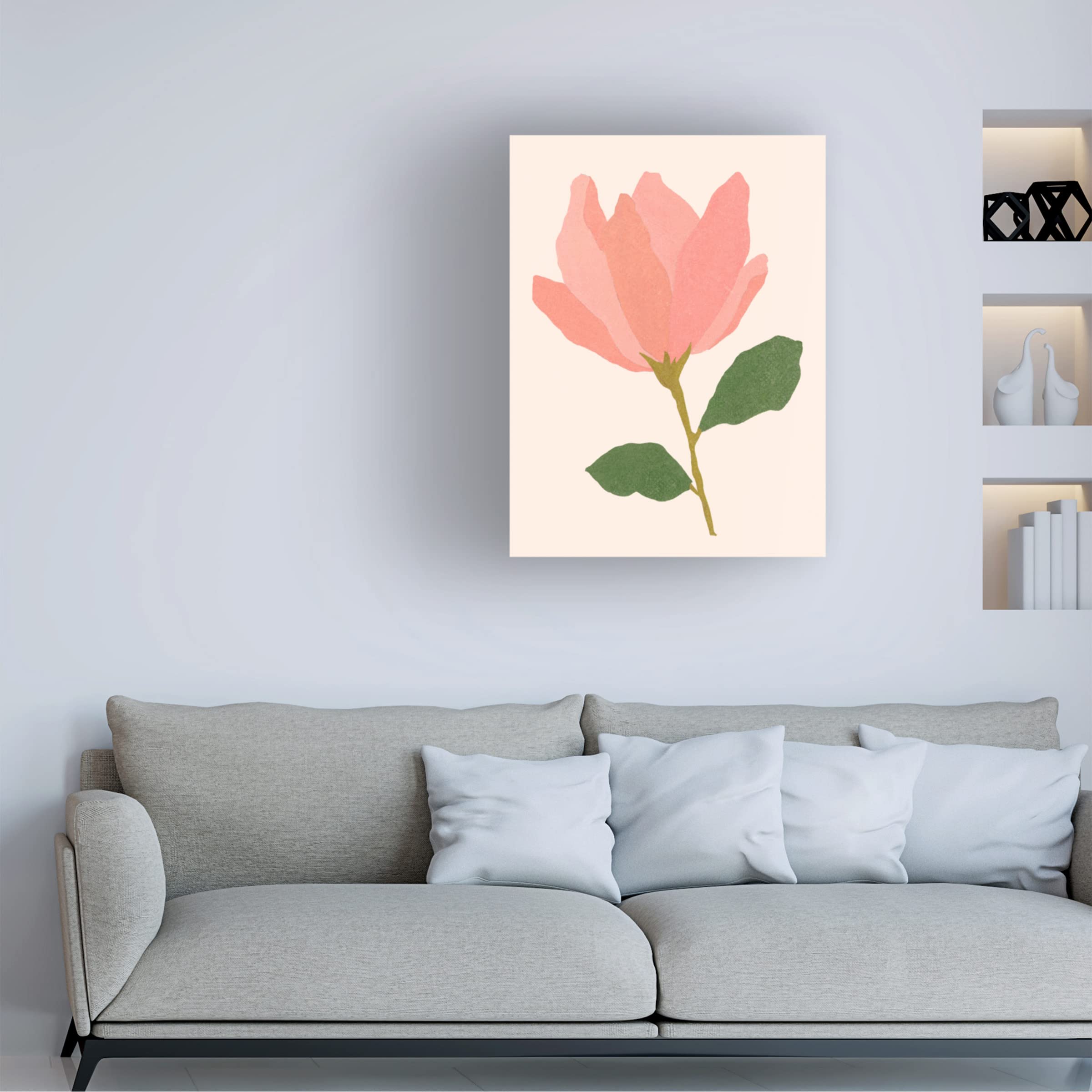 Melissa Wang 'Magnolien I' Floral Canvas Wall Art Print - 35x47 Inches - Elegant Home Decor for Living Room, Bedroom & Office