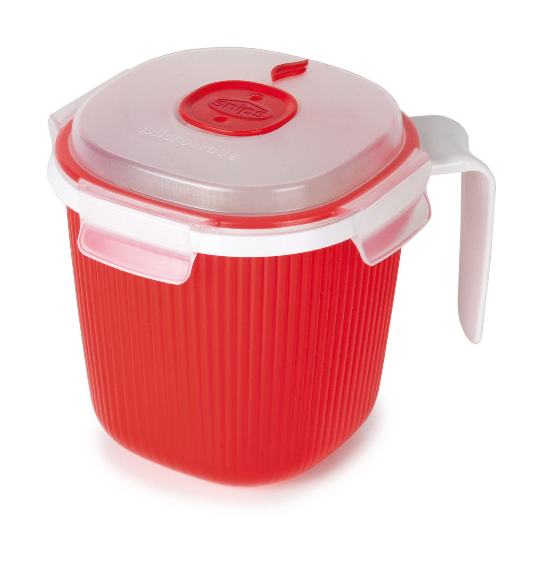 Microwave Safe Mug - 24oz BPA-Free Soup Cup & Coffee Mug with Lid - 0.70 Litre Red Microwave Container (14.5x14.5x12cm) - Perfect for Office, Home & Travel - Made in Italy Tempozero Line