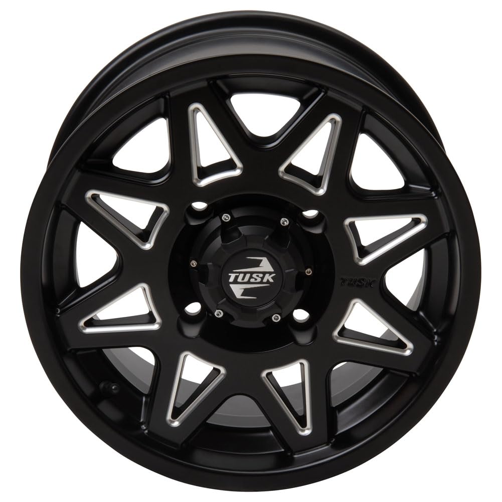 4/137 Tusk Tintic 14x7 5.0 + 2.0 Milled Black Wheel for ARCTIC CAT Stampede 2020 - Durable ATV Wheels for Off-Road Adventures & Trail Riding