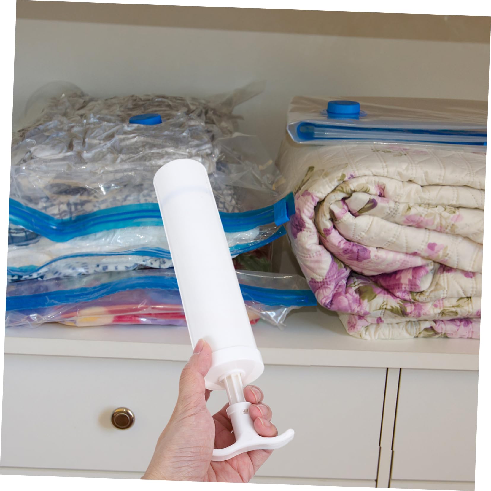 Hand Pump Vacuum Storage Bags for Travel - Manual Compression Bags for Clothes, Blankets & Seasonal Items | Space-Saving Travel Accessories for Luggage & Home Organization