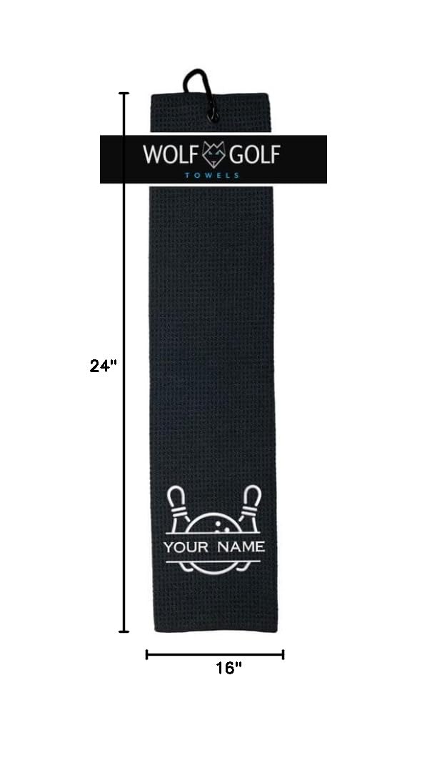 Custom Bowling Towel - Personalized Bowling Ball Towel for Men & Women - Premium Bowling Accessories - Great Bowling Gift Idea - Perfect for League Play, Practice & Tournaments