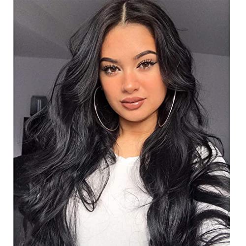 Long Straight Ombre Brown Wig with Middle Part - Natural Looking Synthetic Hair for Daily Wear & Cosplay