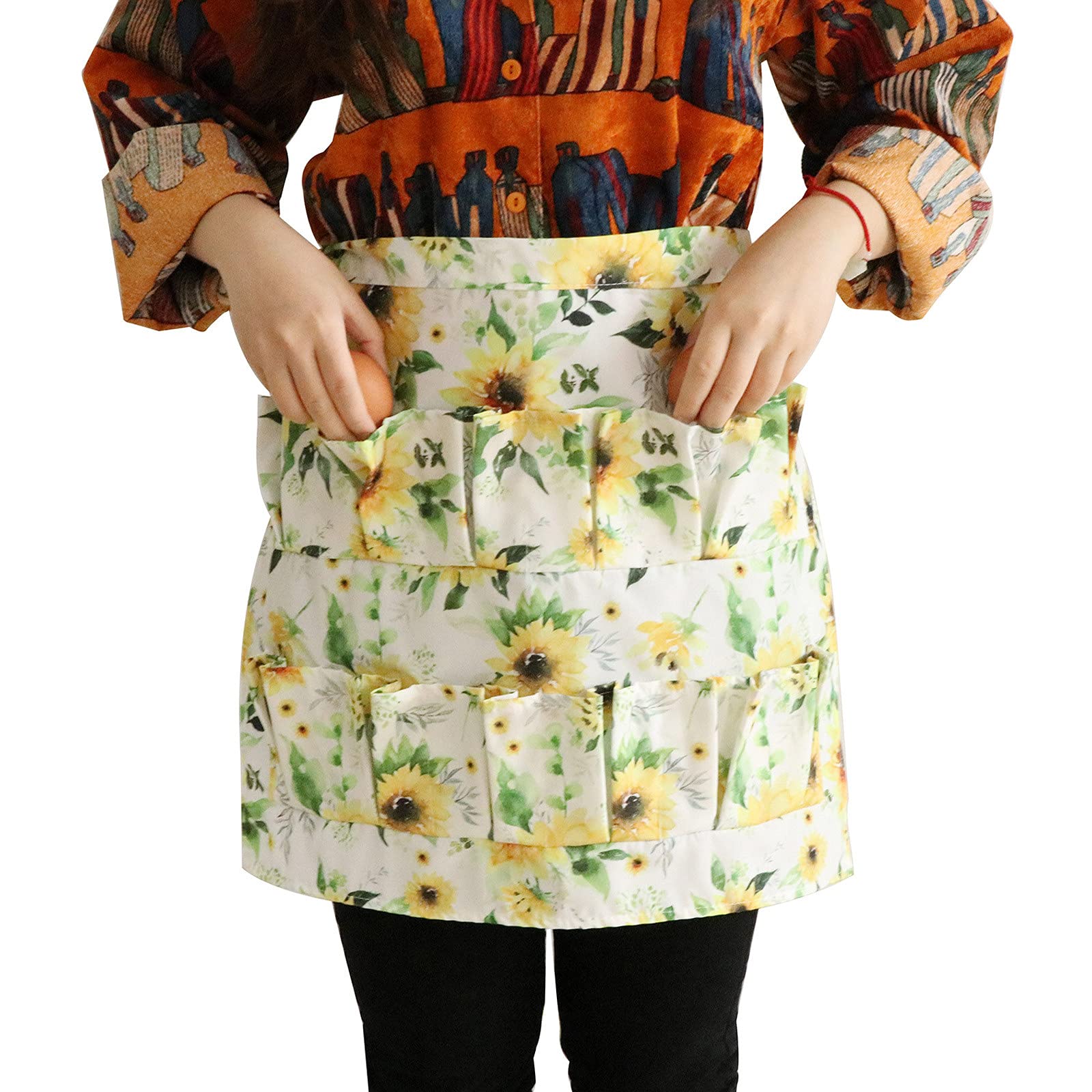 Durable Egg Gathering Apron with 12 Deep Pockets - Heavy Duty Chicken Farmer Apron for Egg Collection, Farm Work & Gardening - Perfect for Poultry Farmers, Homesteaders & Backyard Chicken Keepers