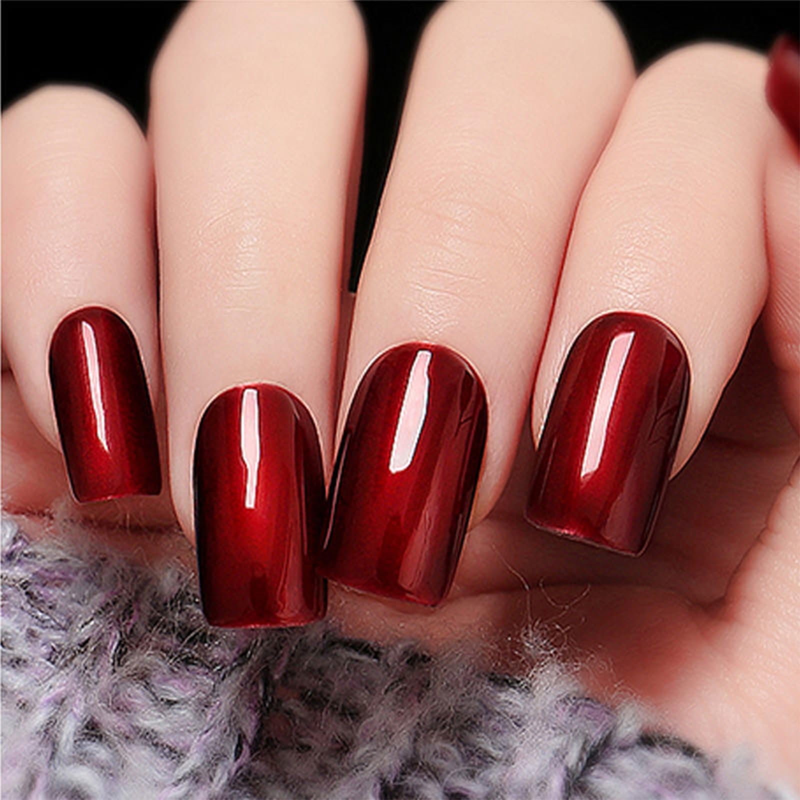 COSMOO Wine Red Nail Polish - 12ml Burgundy Quick Dry Nail Lacquer with Shimmer Finish | Long Lasting Ultra Chrome Nail Enamel for Women | Perfect for Parties, Weddings & Special Occasions (0.41 fl oz)