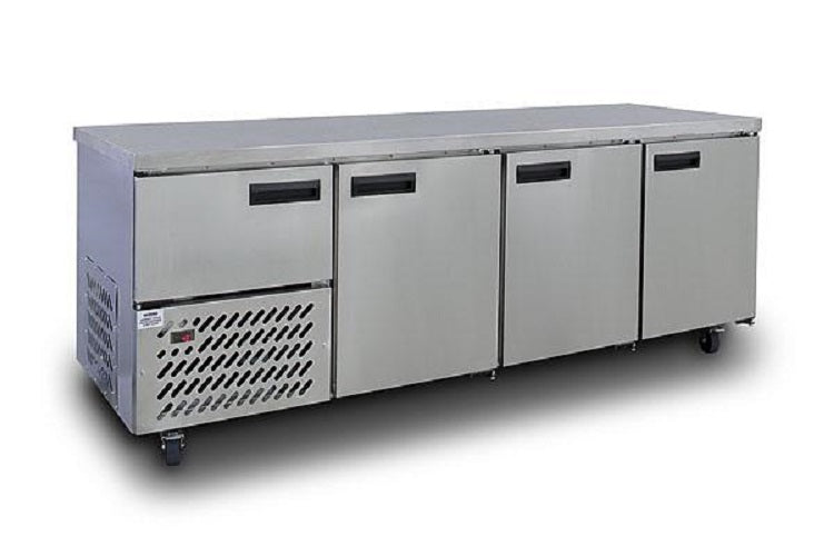 Anvil 3 Door Stainless Steel Slim Under Counter Refrigerator - Perfect for Bars, Restaurants, and Commercial Kitchens