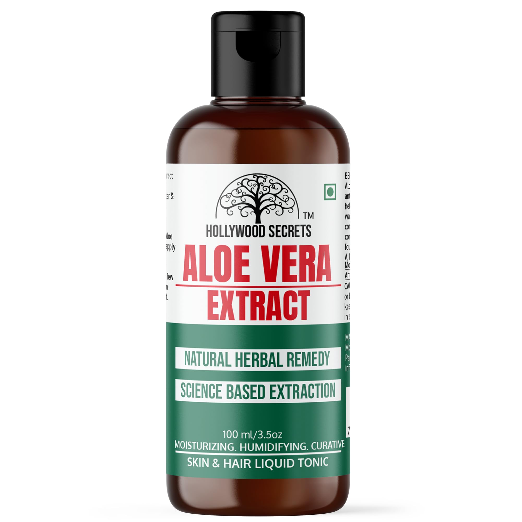 Pure 85% Aloe Vera Liquid Extract for Skin Whitening & Hair Growth | Botanical Solution for Oily Skin | 100ml | Natural Face Moisturizer & Scalp Treatment for Daily Skincare Routine