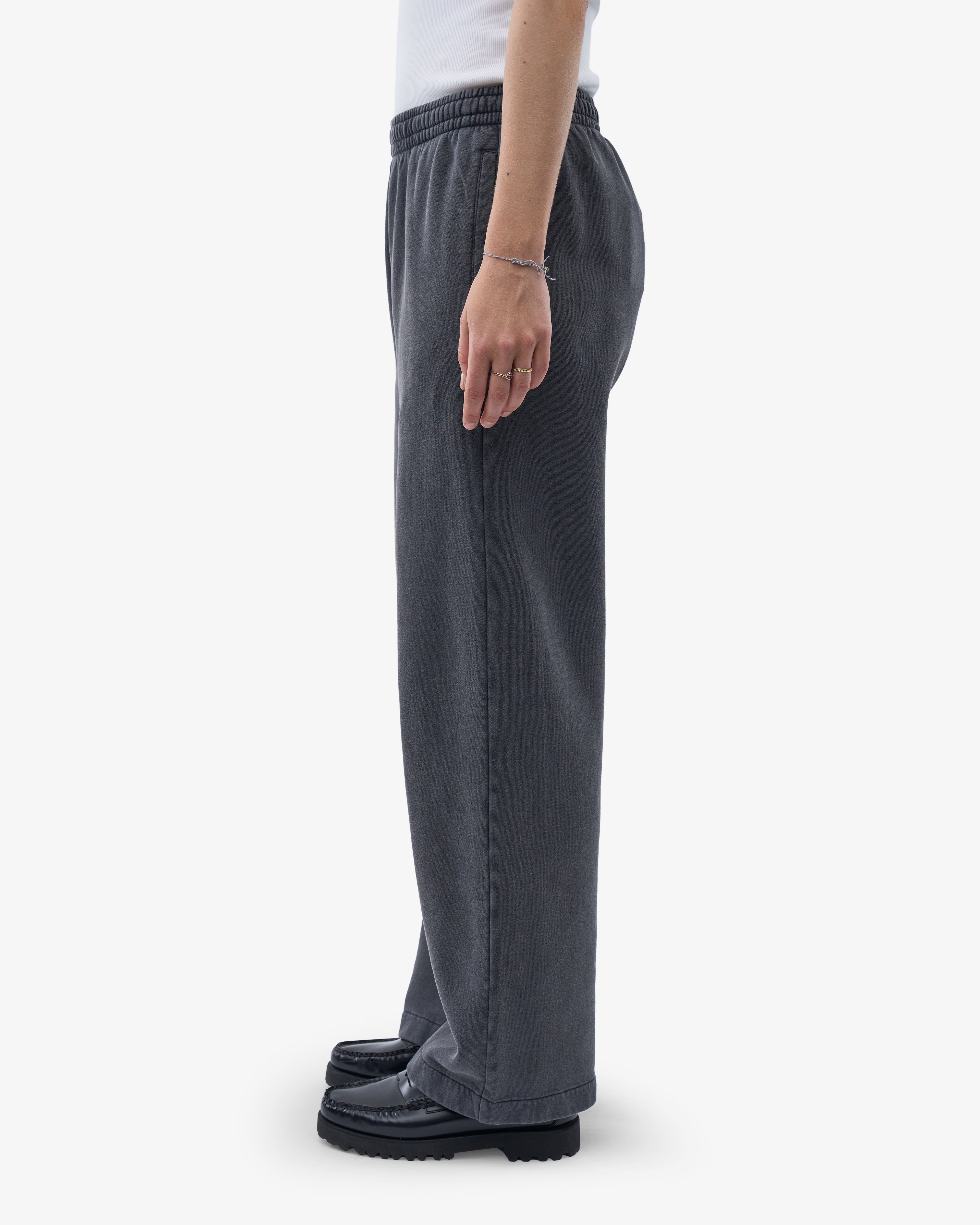 Organic Straight Leg Sweatpants for Women - Soft Faded Black Joggers | Lounge, Yoga & Casual Wear