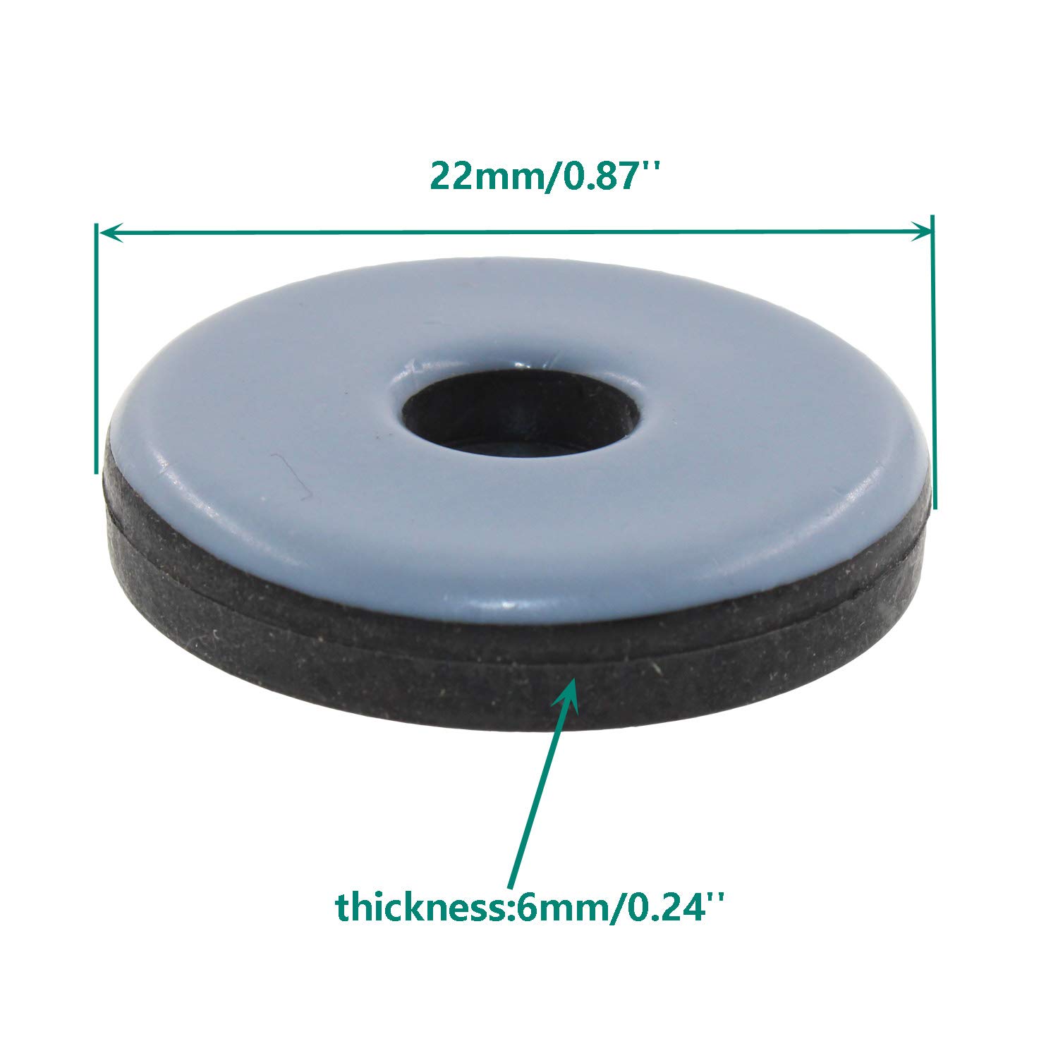 Non-Slip Furniture Pads - 20 Pack Round (22mm Diameter) Plastic Screw-On Floor Protectors for Chairs, Sofas & Couches - Hardwood Floor Protectors & Anti-Skid Grippers by ULIFESTAR - Perfect for Home, Office & Moving Furniture Safely