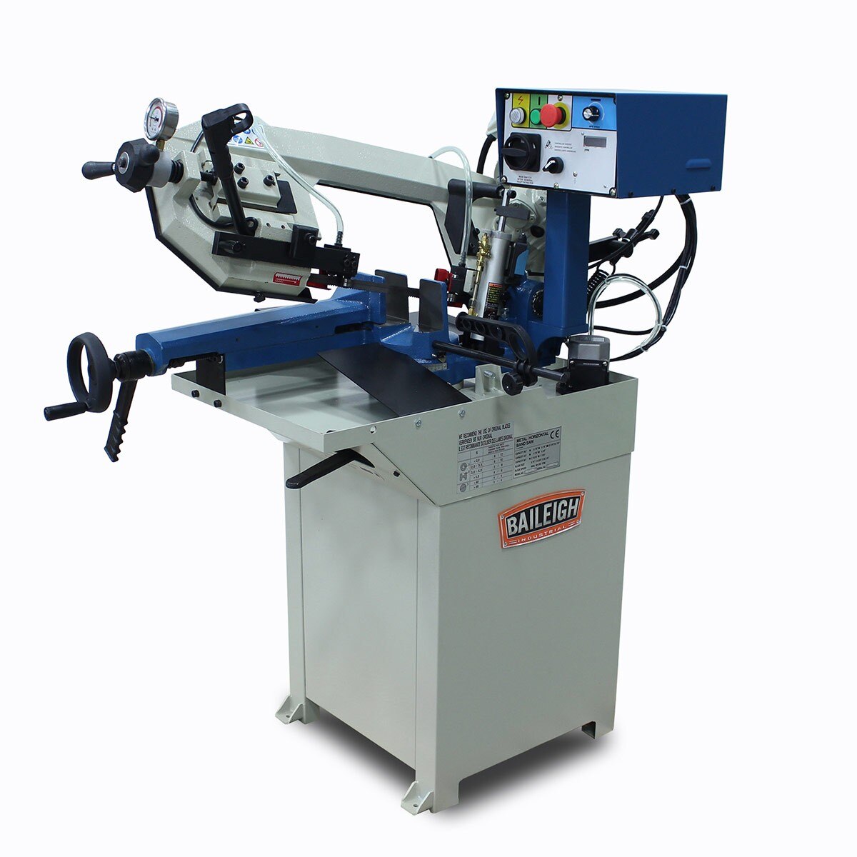 Baileigh Industrial BA9 1001309 BS-210M Horizontal Metal Cutting Bandsaw - Perfect for Metal Fabrication, Workshop & DIY Projects