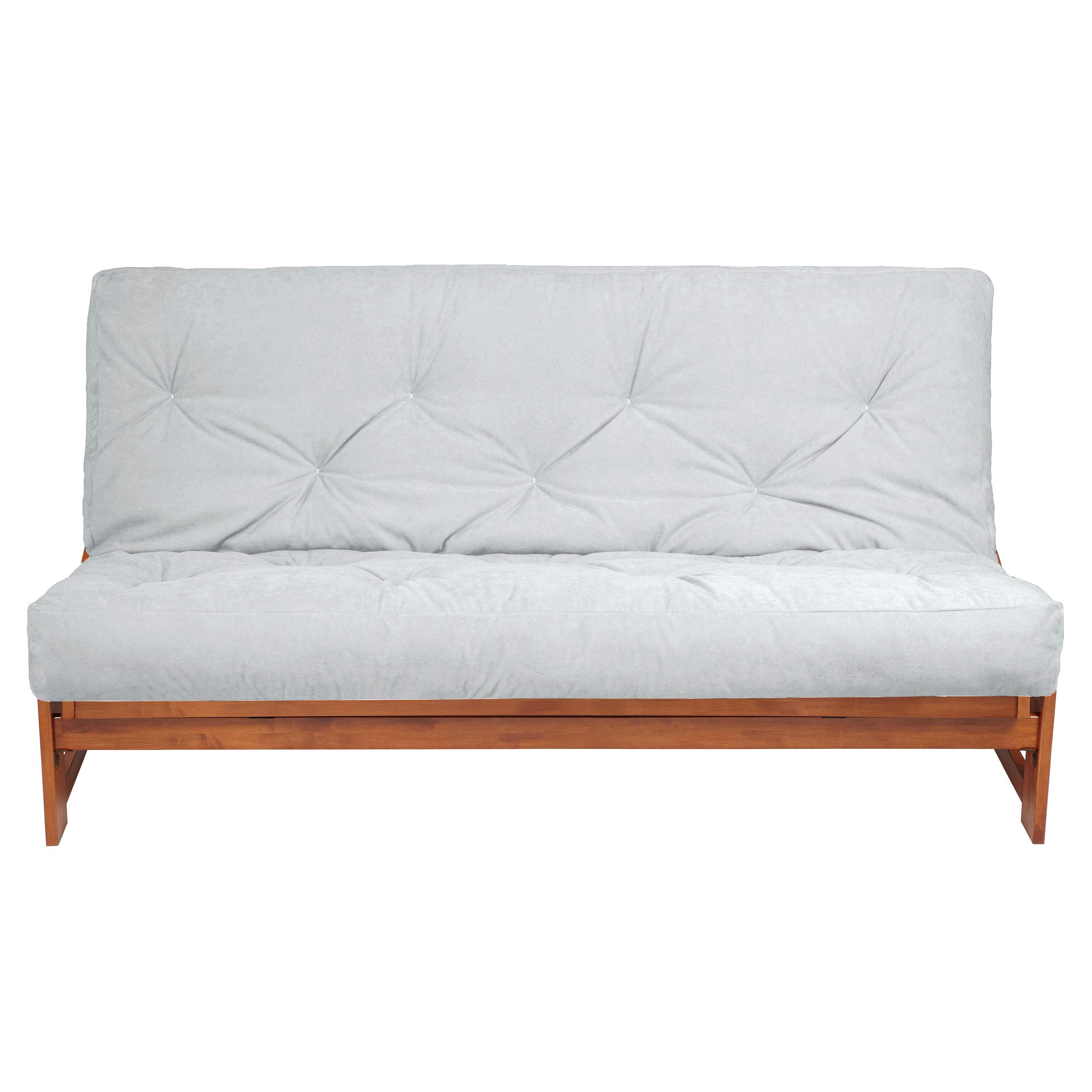 FUTON-4-MATTRESS 12 Inch Standard Futon Mattress - Gray Suede Cover - Comfortable Sofa Bed for Small Spaces, Guest Rooms & Dorm Living
