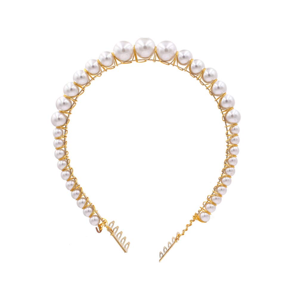 Lurrose Pearl Hair Hoop Headband for Women - Elegant Bride Wedding Hair Accessory for Bridal Party, Prom, and Special Occasions