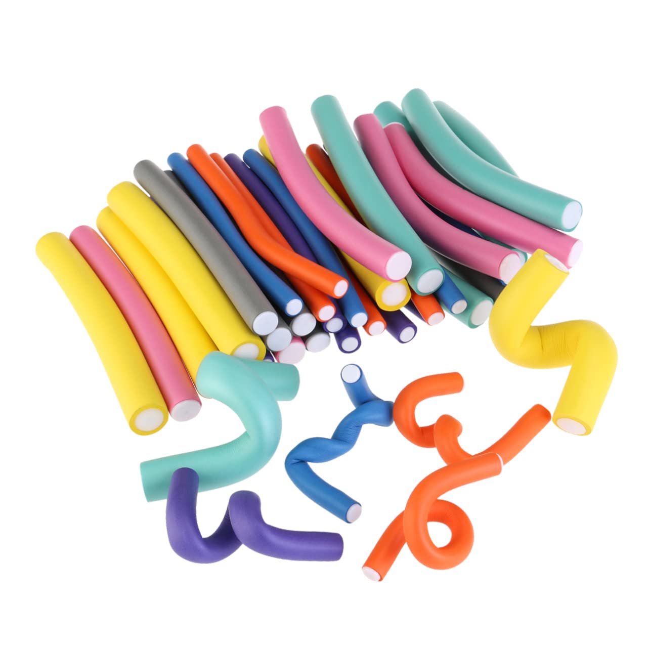 Minkissy 42pcs Flexible Foam Hair Rollers Set - Spiral Curl Rods for Soft Natural Waves, Overnight Curls & Heatless Styling - Perfect for Home, Salon, Wedding & Party Hairstyles