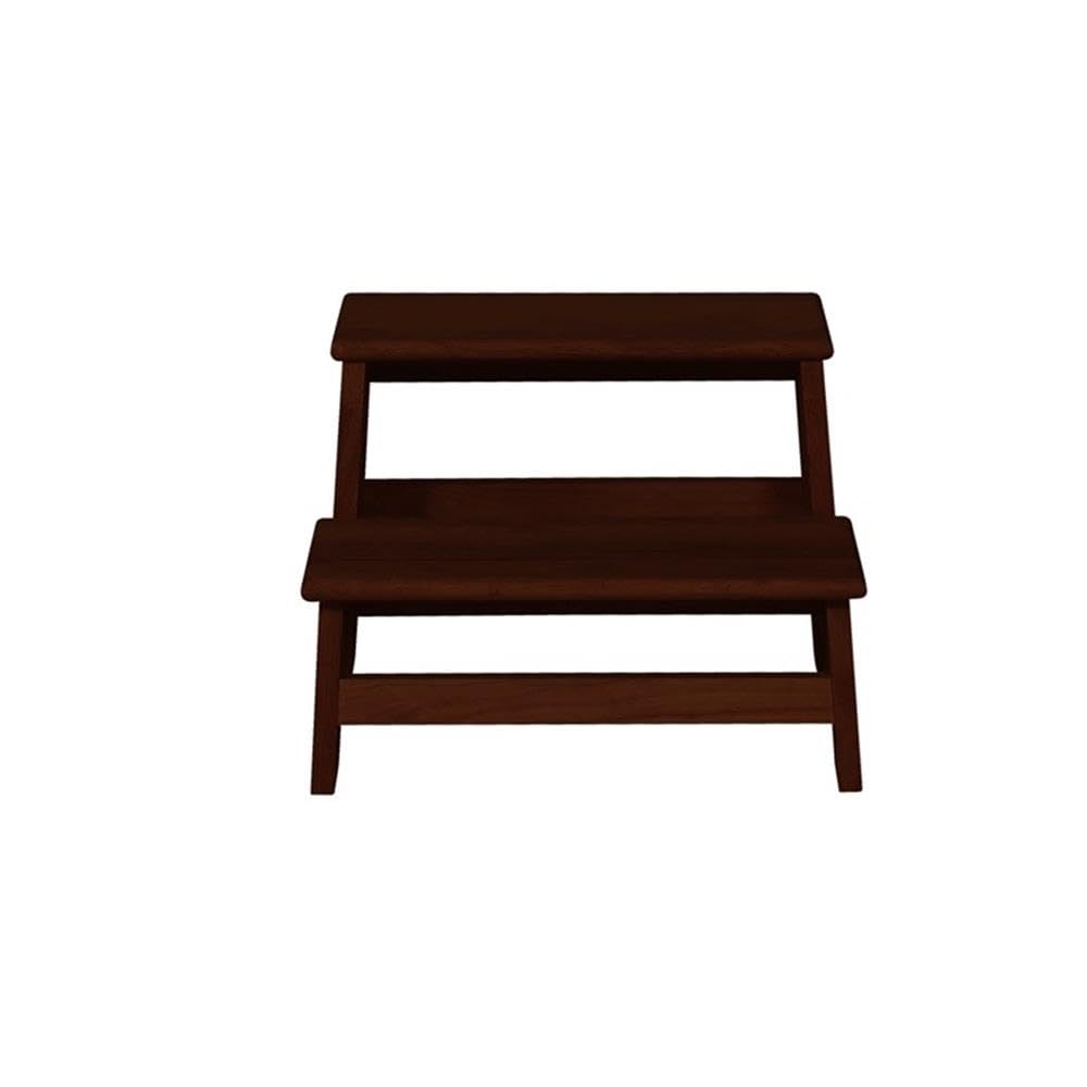 Pemberly Row Modern Wood Bed Frame with Step in Espresso Finish - Perfect for Contemporary Bedrooms & Guest Rooms