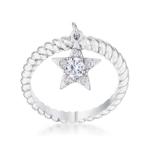 Elegant Cubic Zirconia Star Charm Fashion Ring for Women - Perfect for Evening Parties, Date Nights & Special Occasions