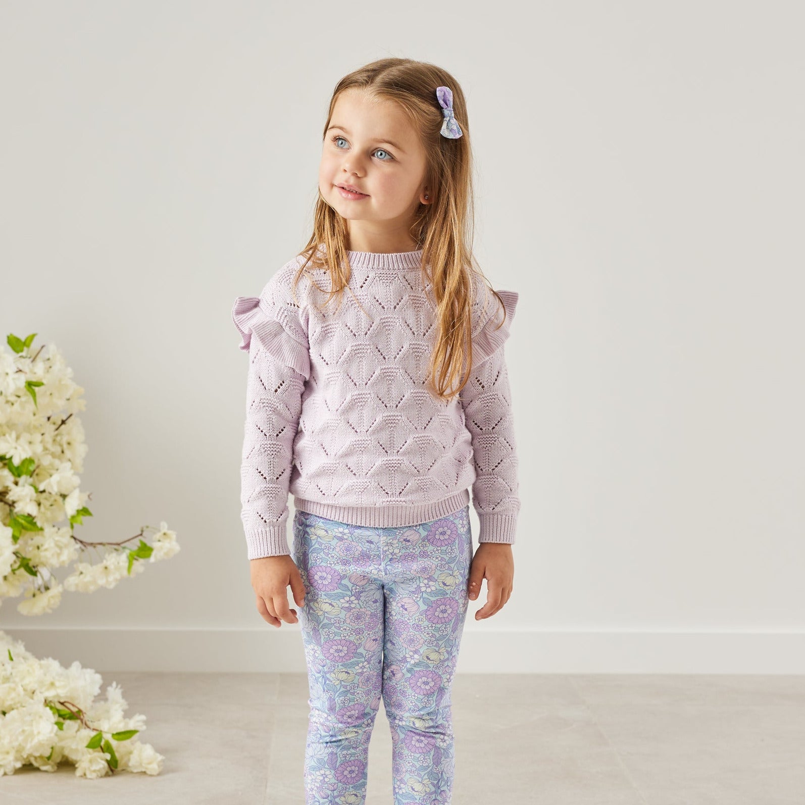 Jessie Flutter Knit Sweater - Soft Lilac Blossom Color Women's Pullover | Perfect for Spring Outfits & Casual Wear