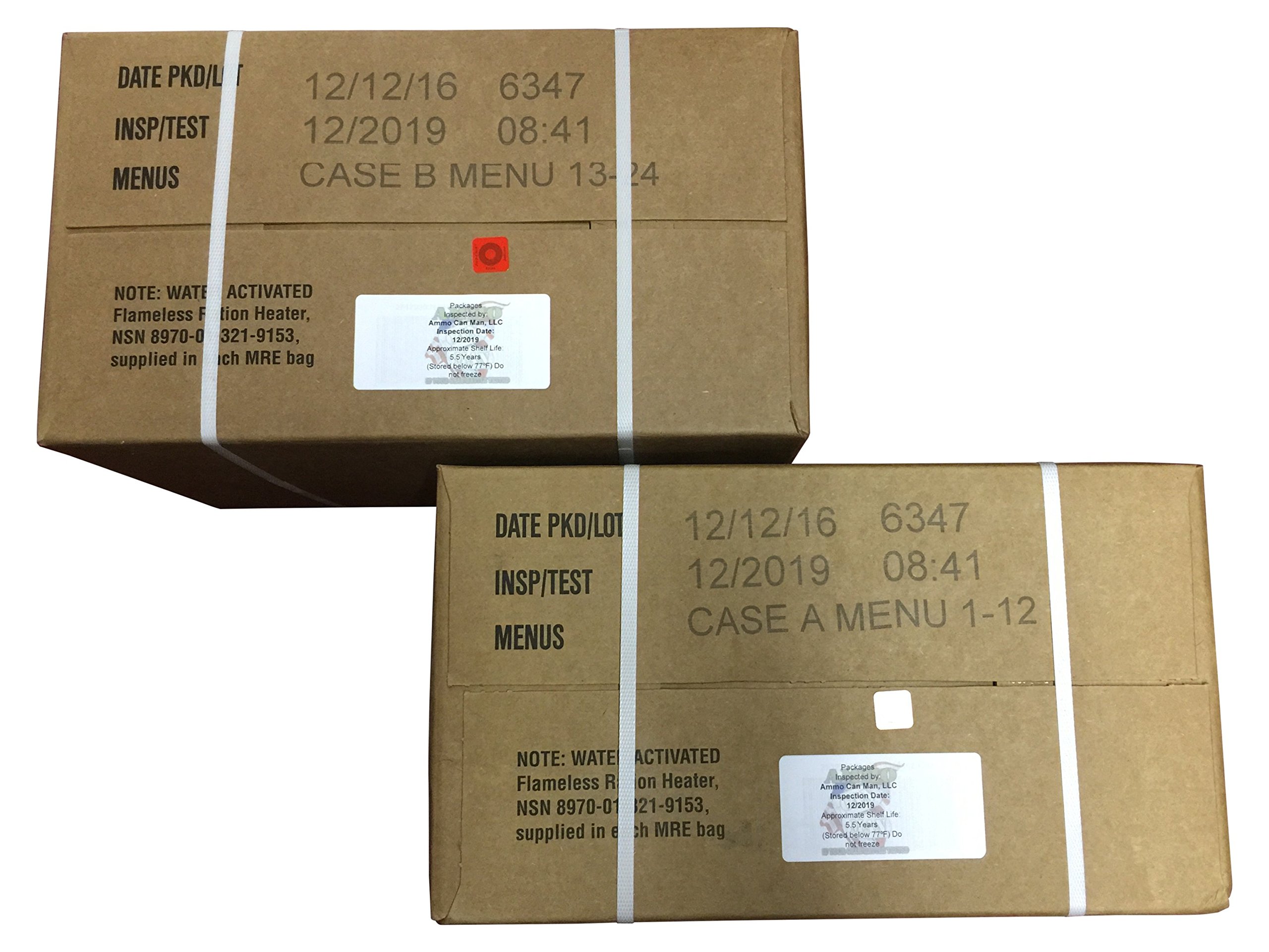 12/2019 or Newer ACM MRE Meals Ready-to-Eat Case (12 Pack) - Emergency Food Supply for Camping, Hiking & Disaster Preparedness