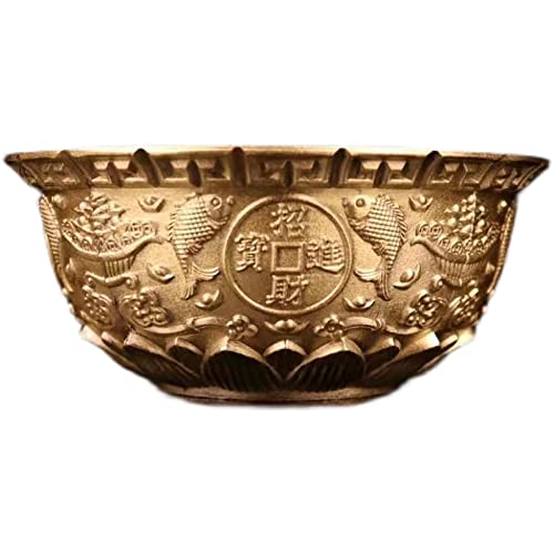 Pure Copper Cornucopia Lucky Decoration - Handcrafted Home & Office Decor Bowl - Feng Shui Gift for Housewarming, Grand Opening & Good Fortune - Perfect for Living Room, Desk & Entryway Display