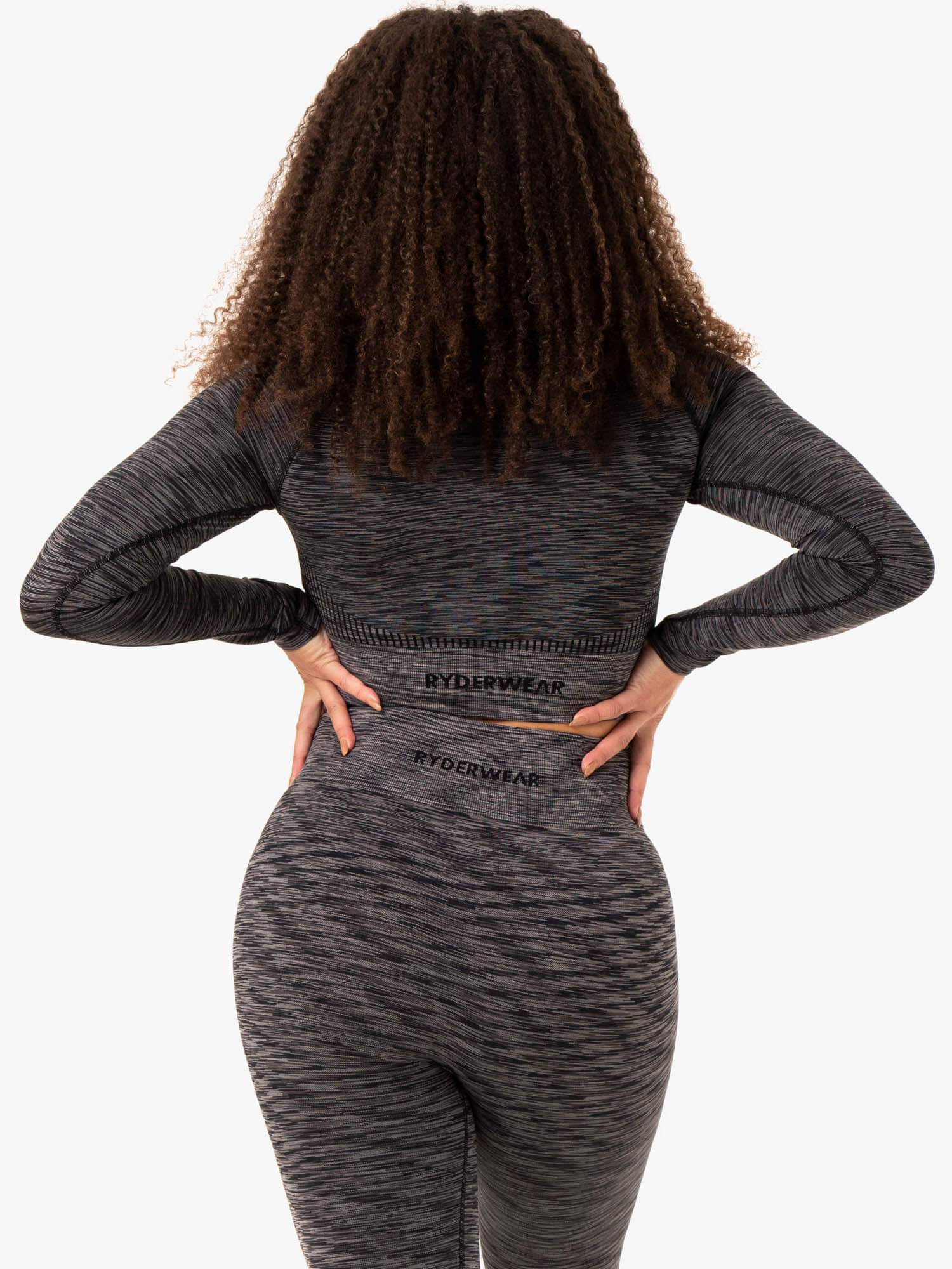 Evolve Seamless Long Sleeve Top for Women - Soft Stretchy Workout Shirt, Yoga & Gym Essential - Black