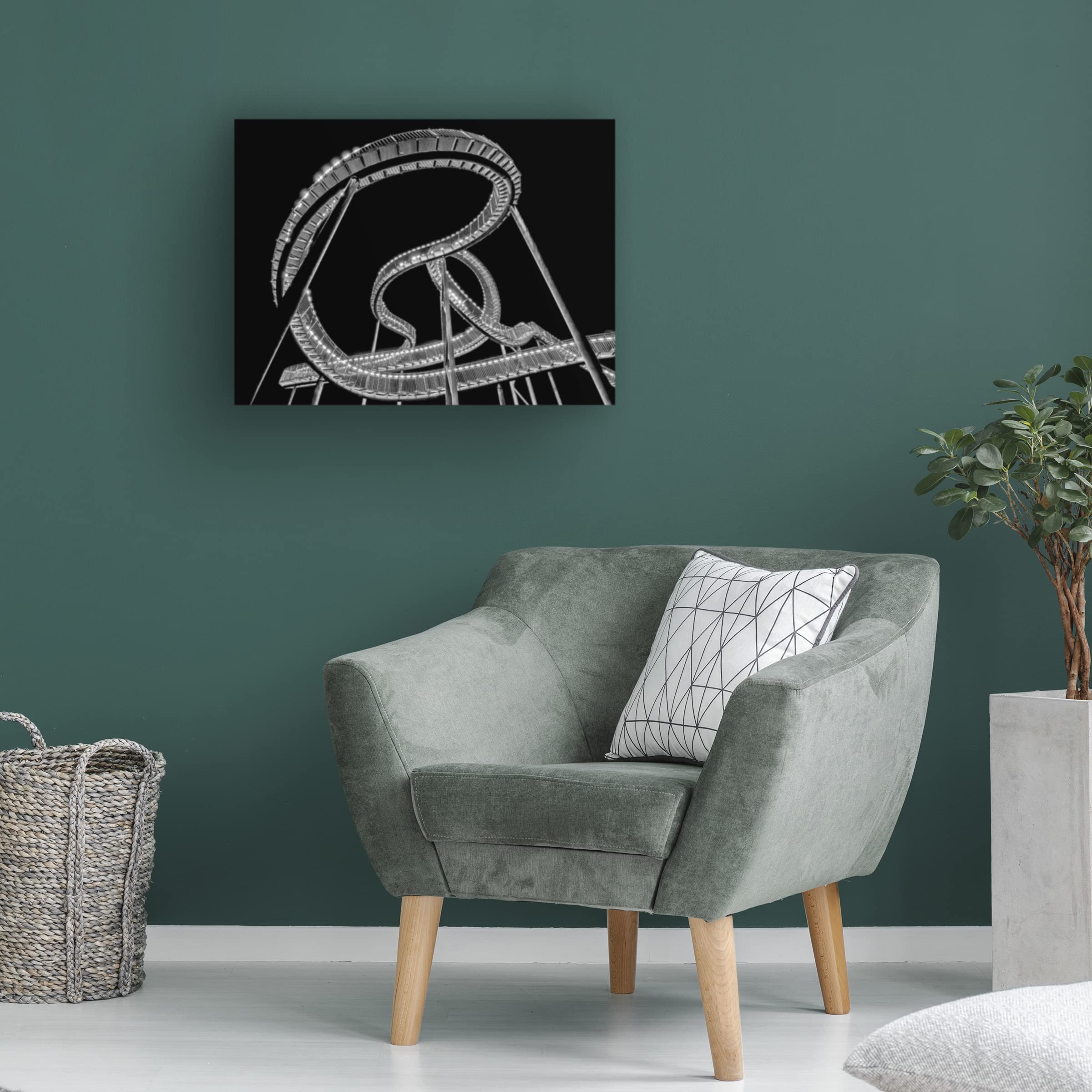 Trademark Fine Art 'Lightsnake' Canvas Wall Art by Holger Schmidtke - Modern Abstract Painting for Living Room, Bedroom & Office Decor