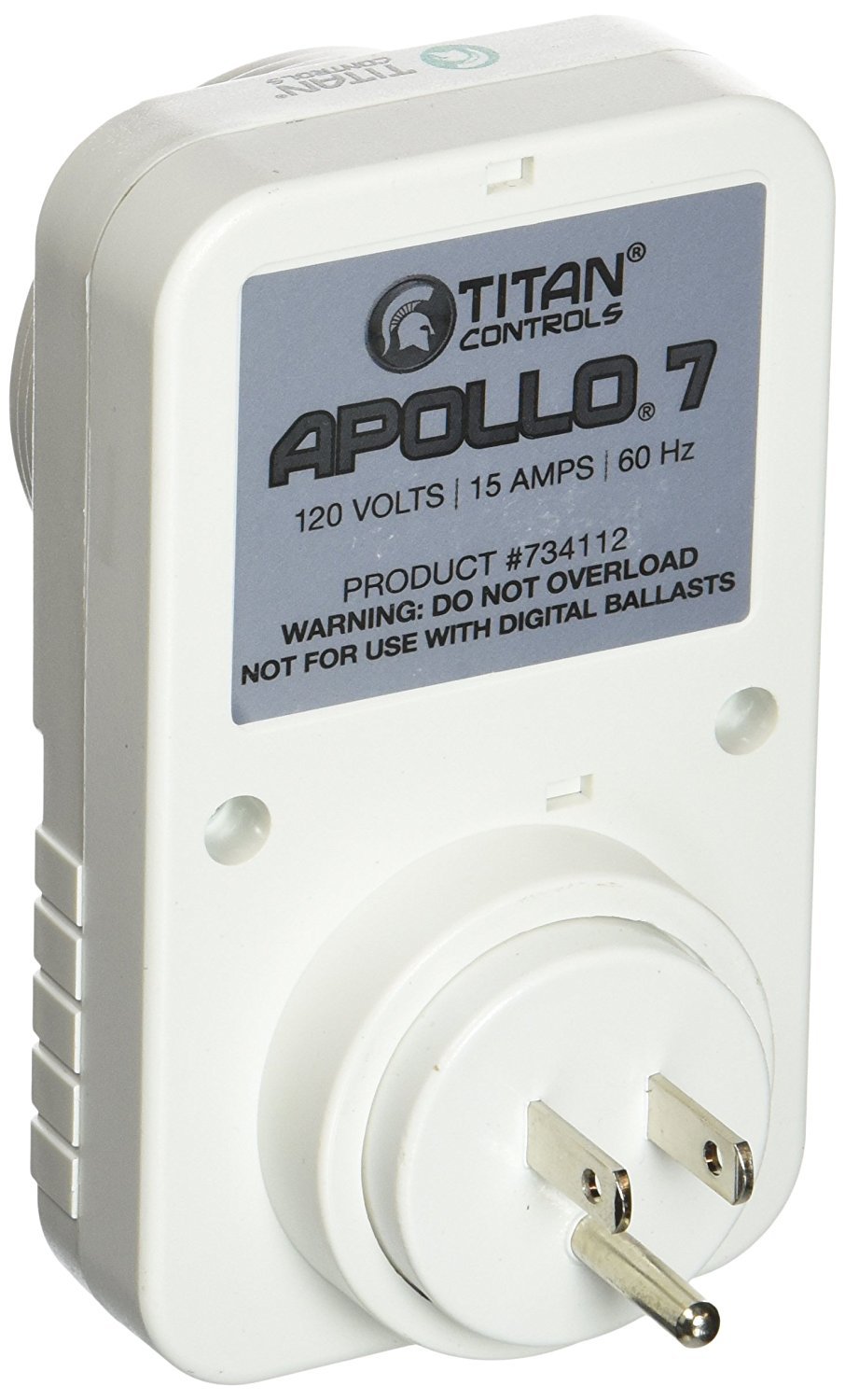 Titan Controls Digital Timer for Hydroponics - Single Outlet 120V Programmable Timer | Perfect for Grow Lights, Aquariums & Home Automation (Apollo 7)