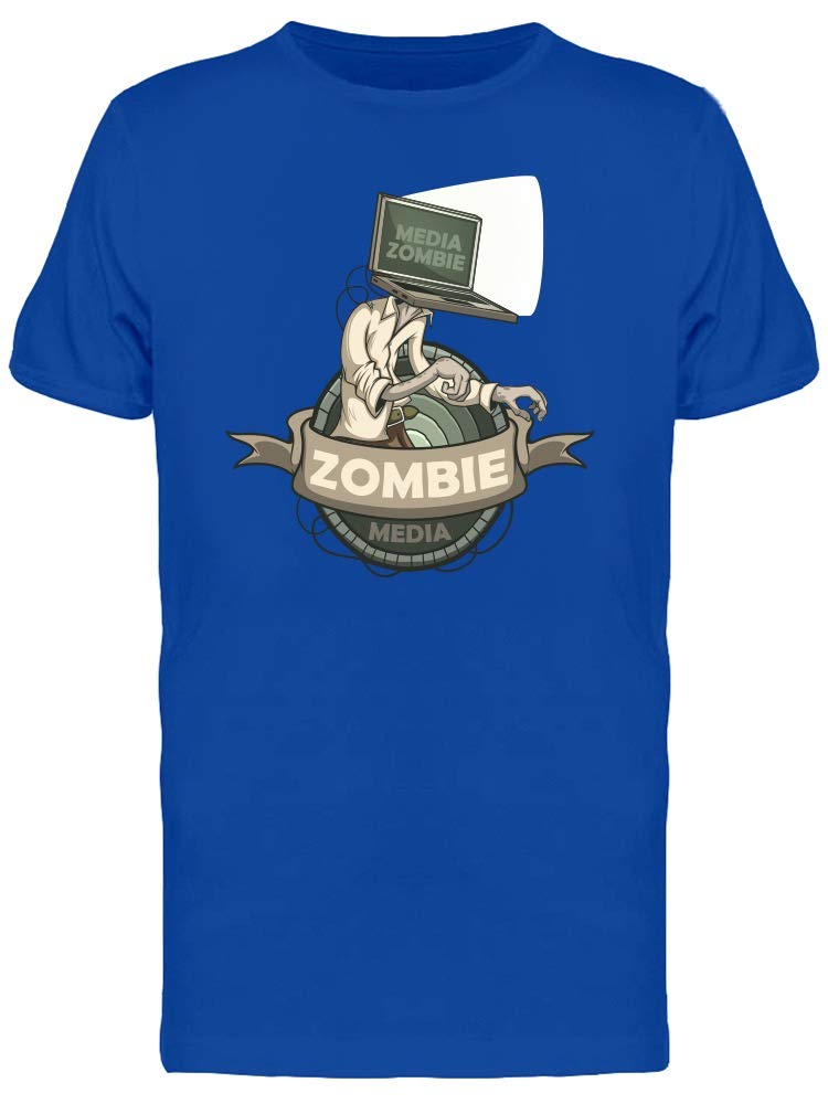 Computer Man Media Zombie Graphic T-Shirt for Men - Cool Casual Tee for Gaming, Halloween & Pop Culture Fans