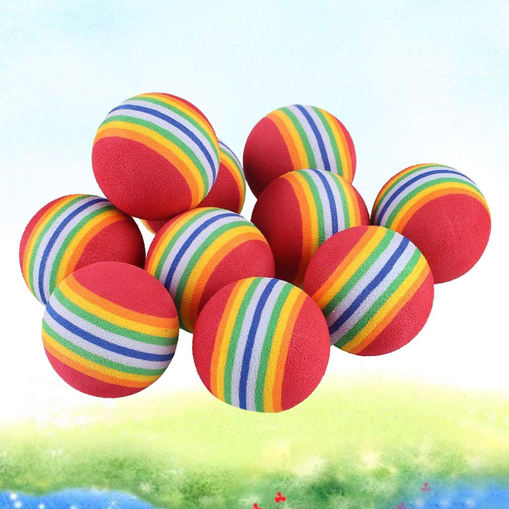 Balacoo 10PCS Sponge Cat Toy Rainbow Balls - Interactive Chew Training Toys for Kittens & Puppies, Random Colors - Perfect for Playtime, Teething Relief & Bonding with Pets