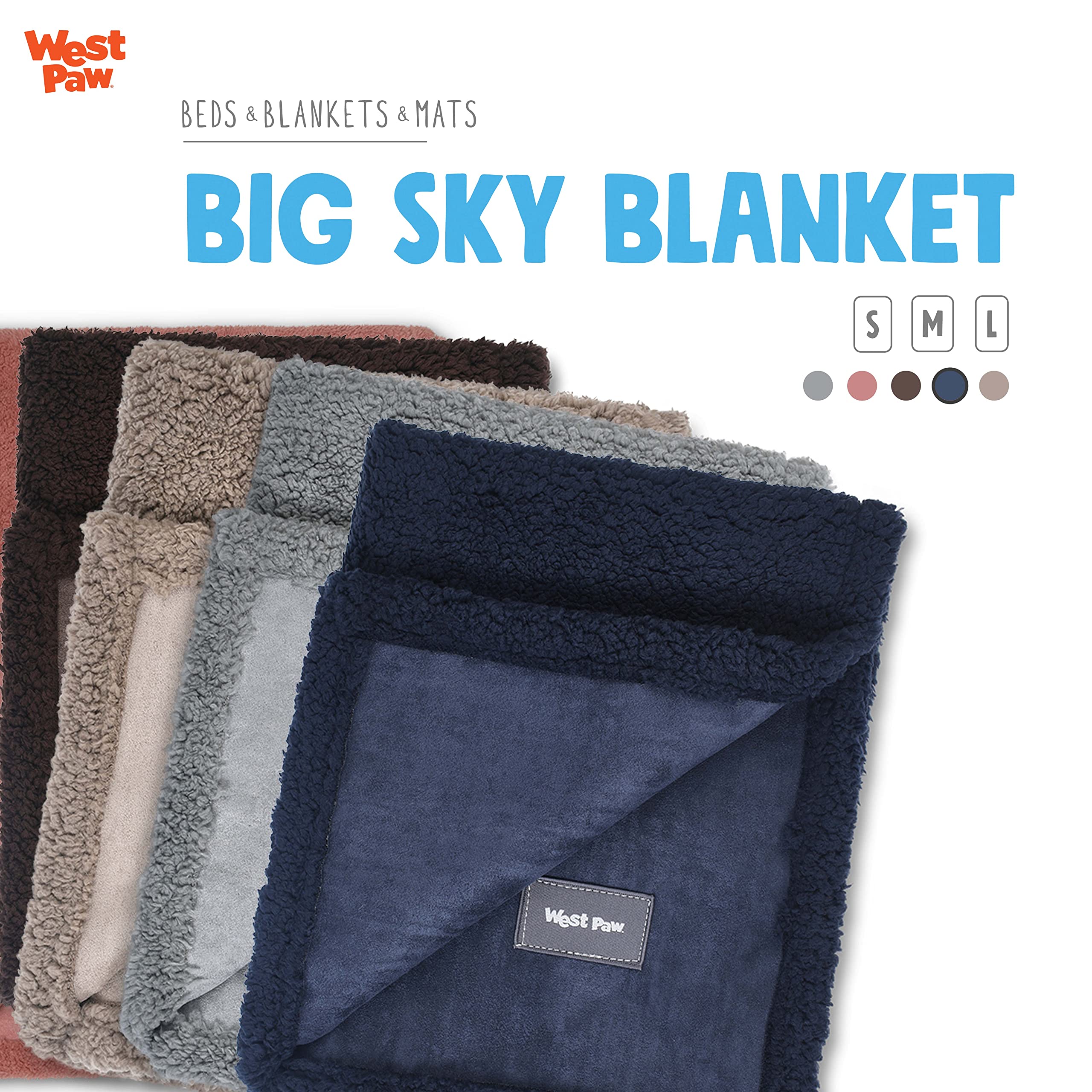 Premium WEST PAW Big Sky Dog Blanket – Ultra Soft Fleece & Faux Suede Pet Throw for Couches, Beds & Furniture – Machine Washable Midnight Blue Large Dog Blanket – Perfect for Cuddling, Travel & Home Decor