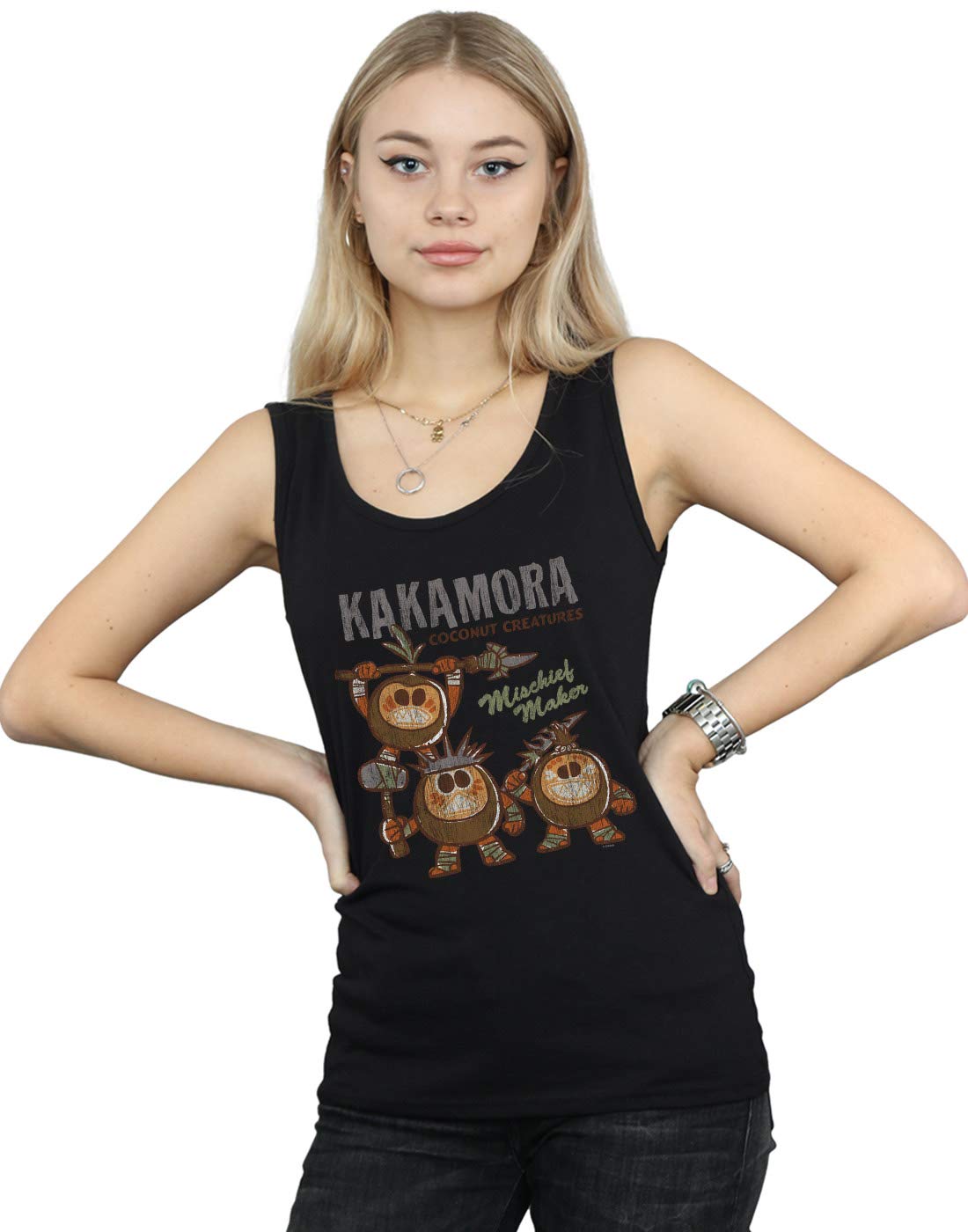 Disney Women's Moana Kakamora Mischief Maker Tank Top - Cute Hawaiian Themed Graphic Tee for Women & Girls - Perfect for Beach Vacations, Summer Outfits & Disney Cosplay