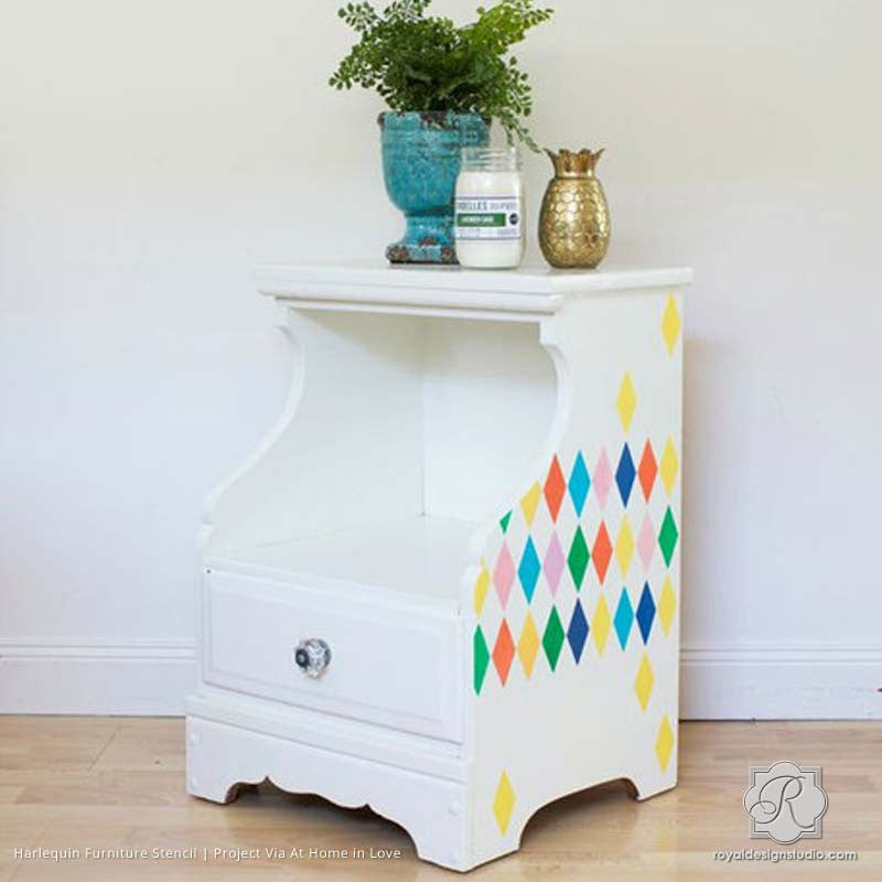 Harlequin Furniture Stencil - Reusable DIY Painting Template for Wood, Metal & Fabric - Perfect for Home Decor, Crafts & Upcycling Projects