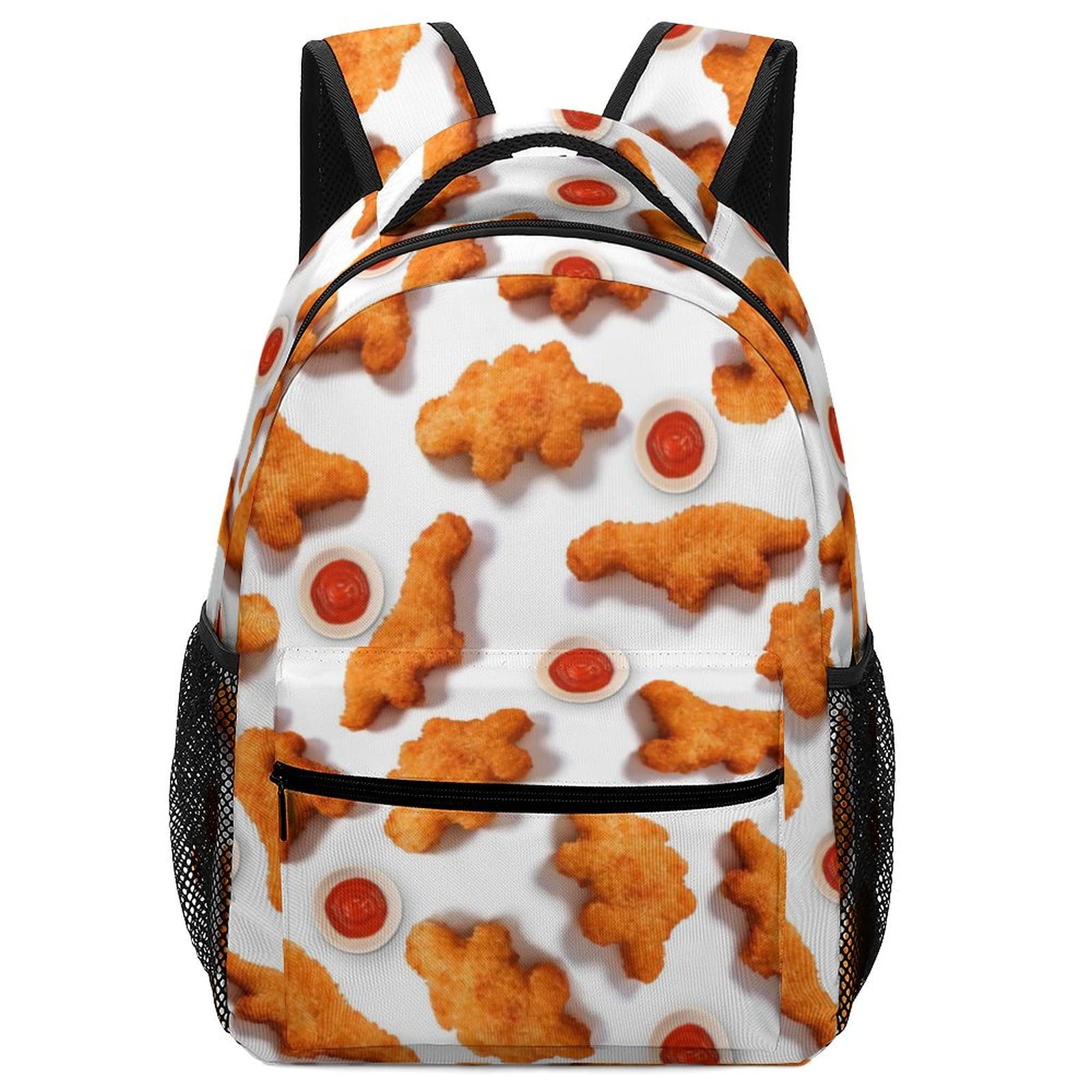 Dinosaur Chicken Nuggets Backpack for Kids - Cute Cartoon School Bag with Chest Strap for Boys & Girls | Perfect for School, Travel & Daily Use