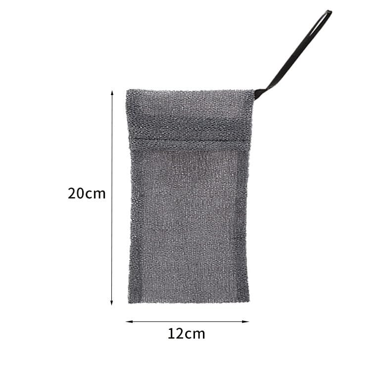 Exfoliating Mesh Soap Saver Pouch - Black Bath & Body Scrubber for Shower, Facial Cleansing & Travel | Reusable Soap Bag for Bar Soap, Creates Rich Lather & Exfoliates Skin | Perfect for Gym, Camping & Daily Use