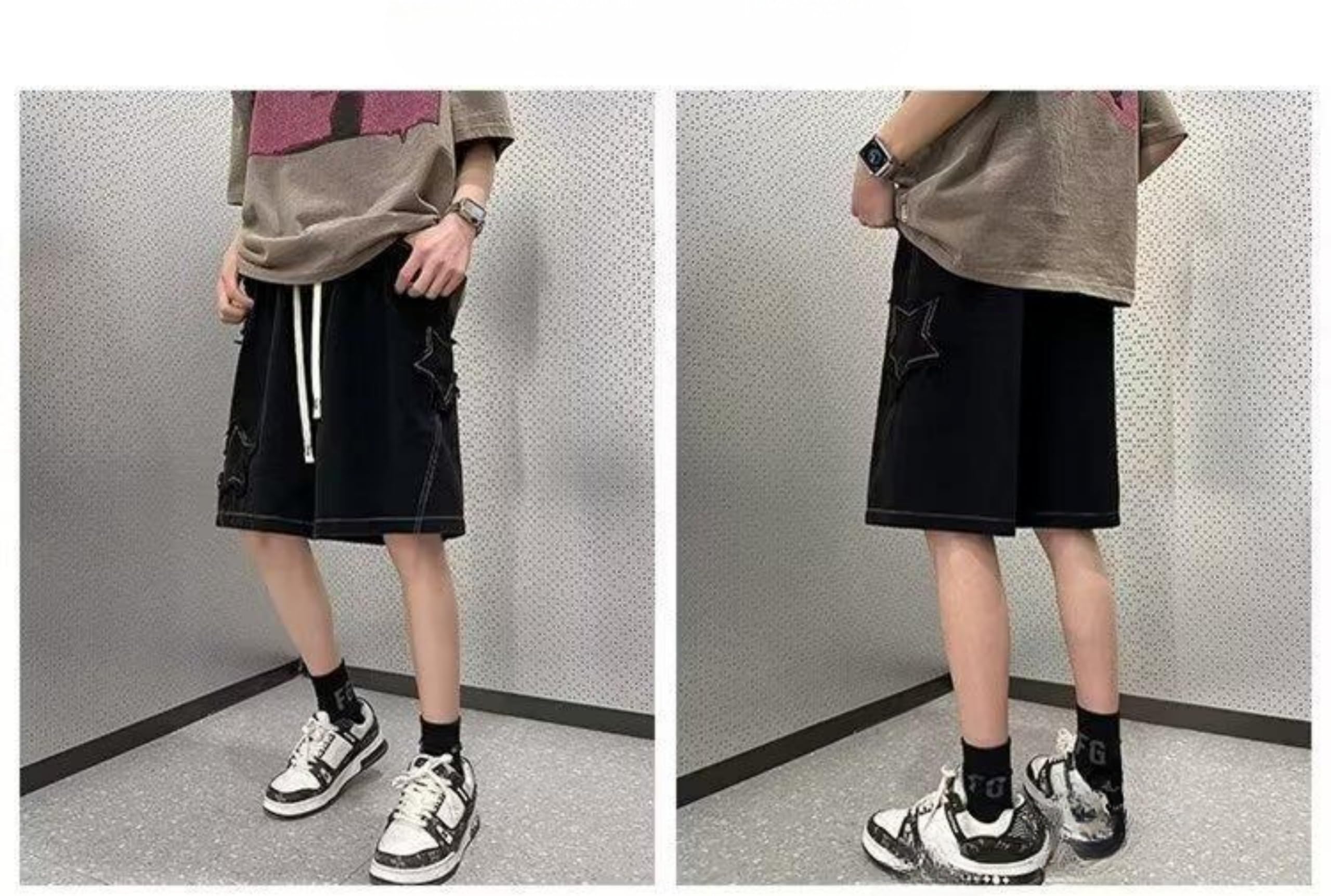 Trendy Y2K Streetwear Jorts - Drawstring Baggy Jean Shorts with Elastic Waist | Oversized Denim Shorts for Women & Men | Perfect for Summer Outfits, Music Festivals & Retro Fashion