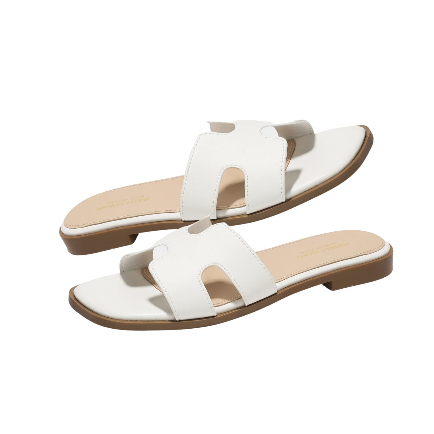 Women's Leather Flat Sandals with Memory Foam Insole - Comfortable Slip-On Mules for Walking - Summer Casual Sandals (Jannel) | Perfect for Beach, Vacation & Everyday Wear
