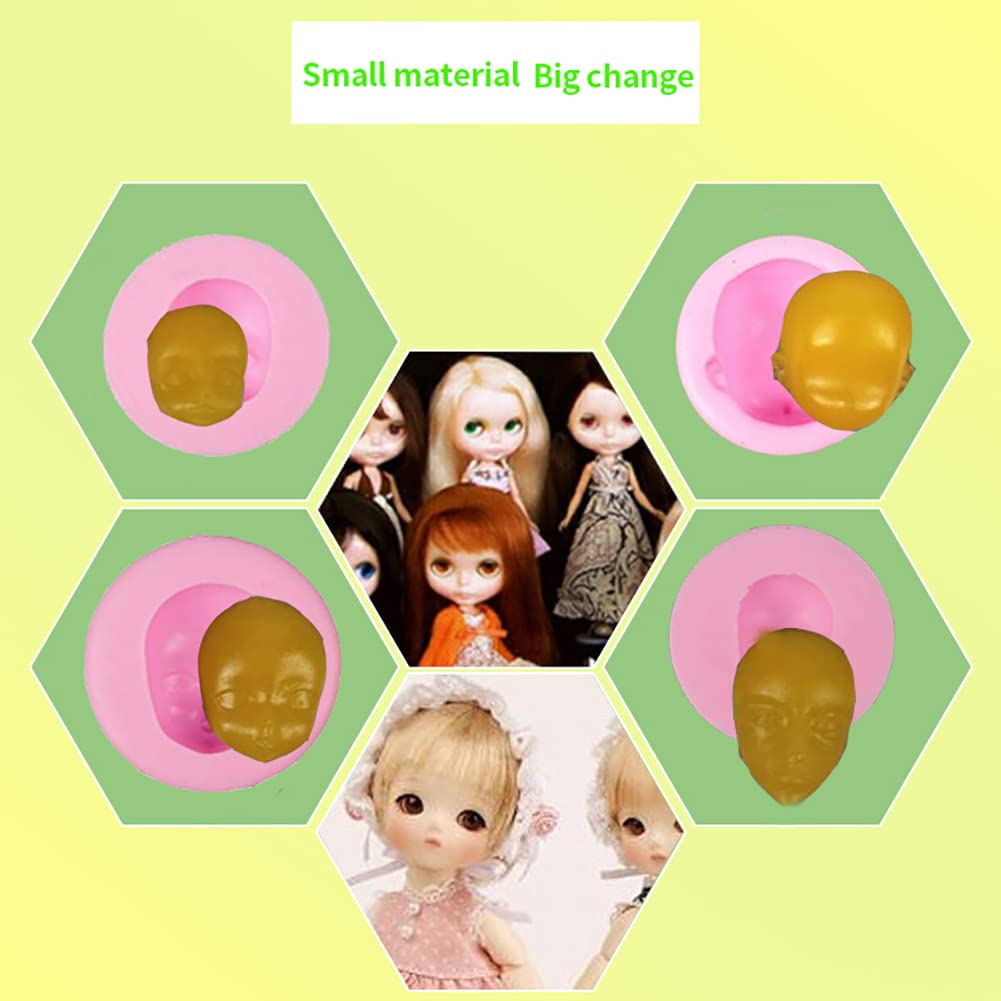 4 Pcs 3D Doll Head Baby Face Silicone Cake Molds - DIY Baking Tools for Fondant, Chocolate, Soap, Clay, Plaster - Perfect for Cake Decorating, Sugar Craft, Gummy & Biscuit Making